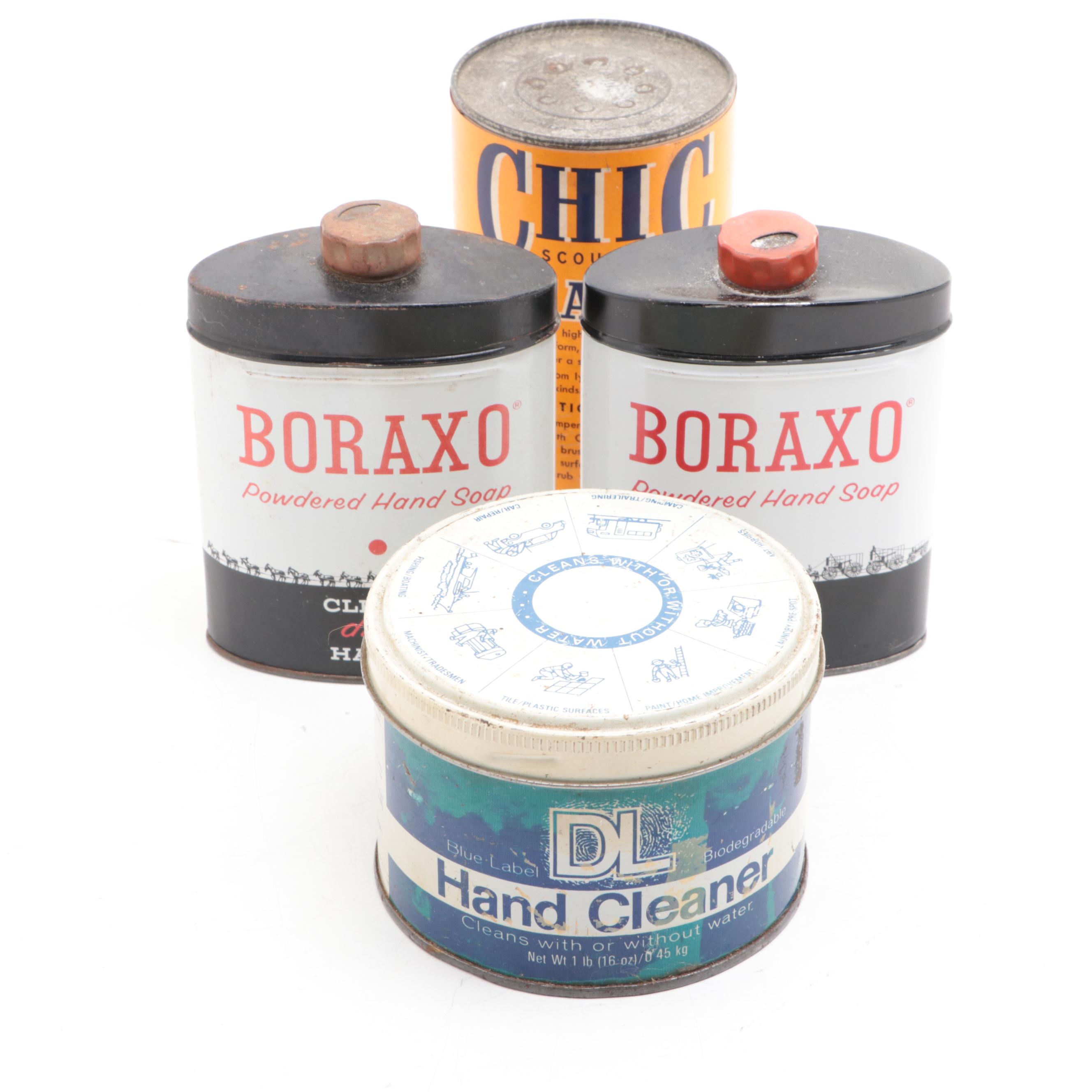 Boraxo, Chic and DL Hand Cleaner and Cleanser Tins, Mid to Late 20th Century EBTH