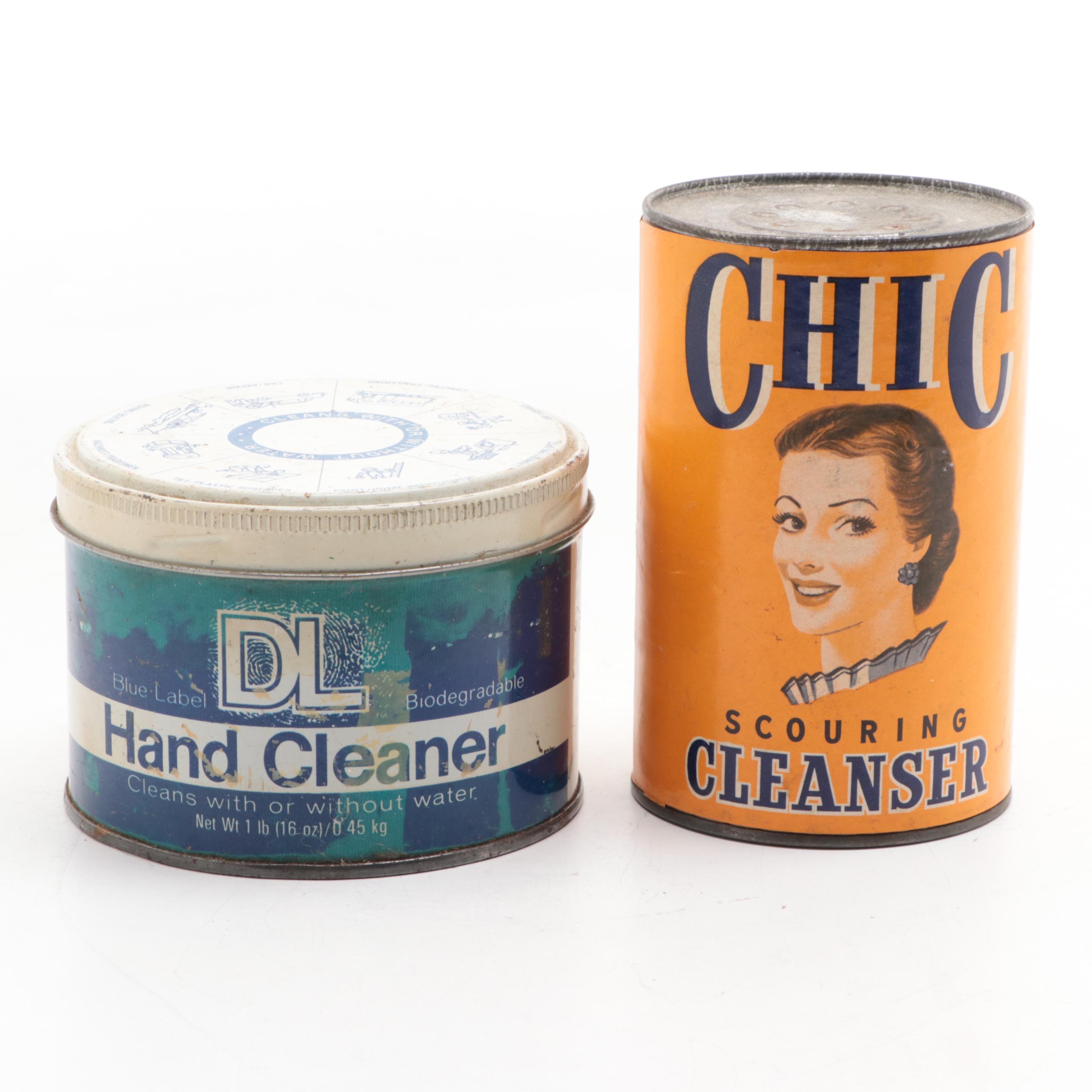 Boraxo, Chic and DL Hand Cleaner and Cleanser Tins, Mid to Late 20th Century