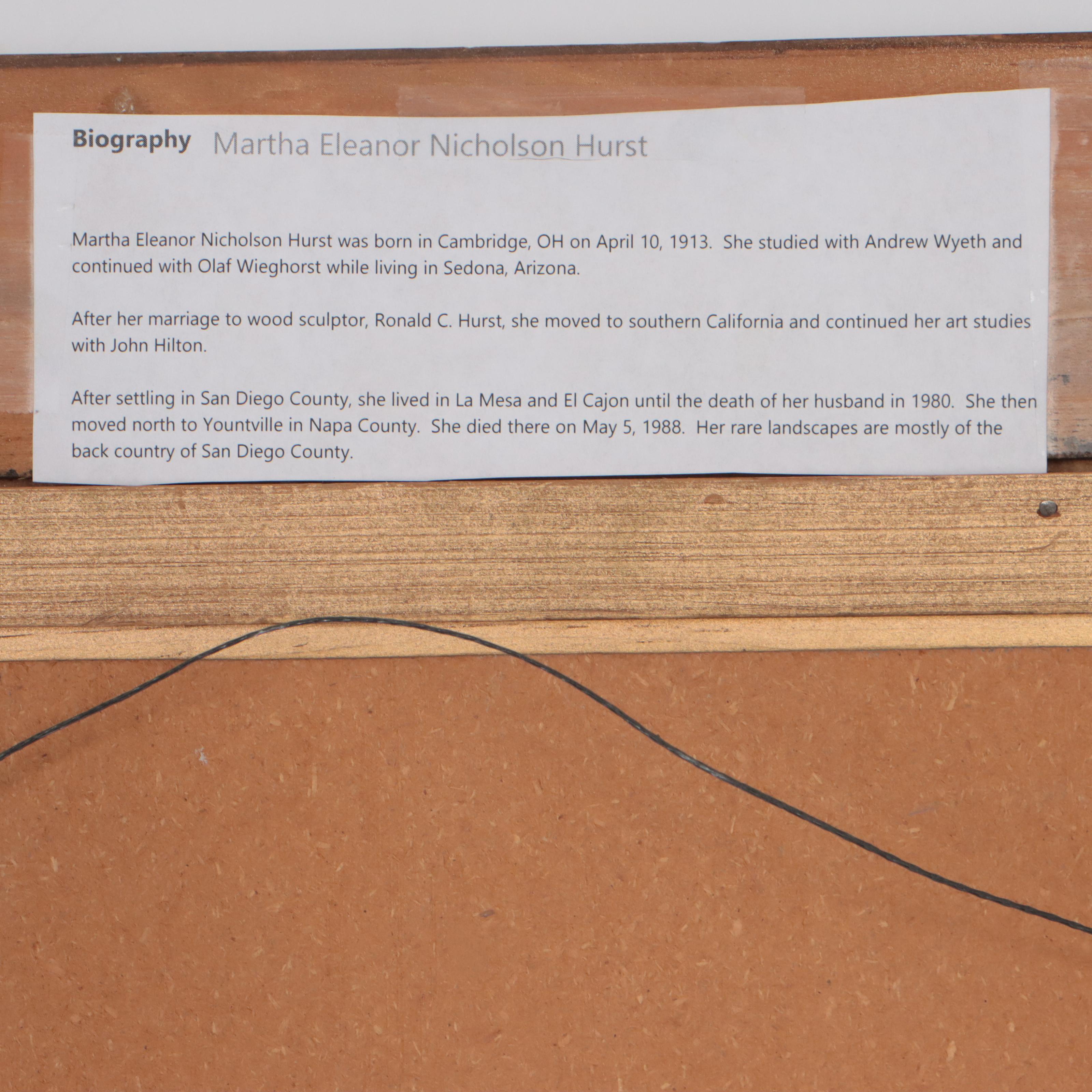 Martha Eleanor Nicholson Hurst Mountain River Landscape Oil Painting