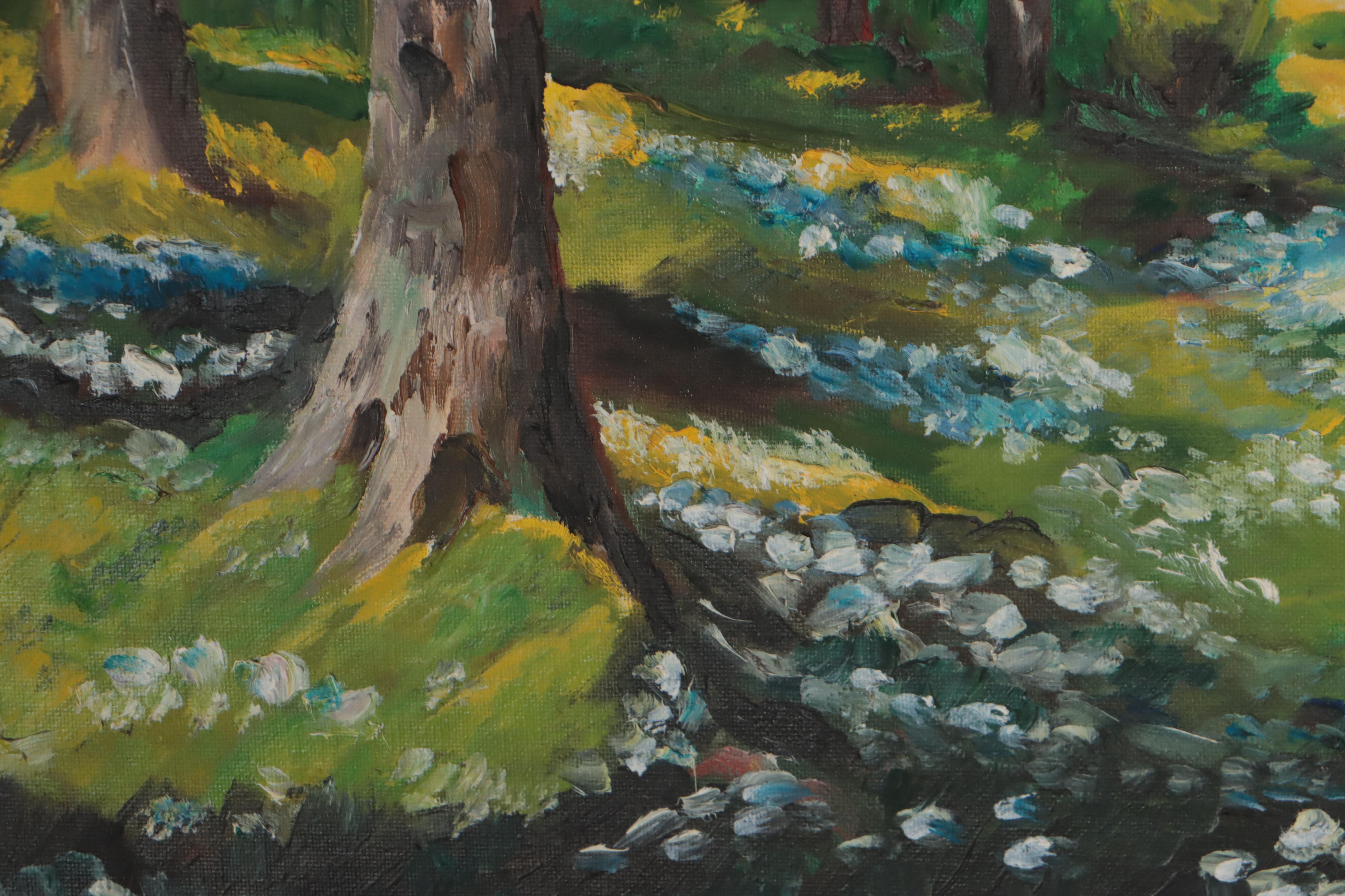 Oil Painting After Dwight D. Eisenhower "A French Garden"