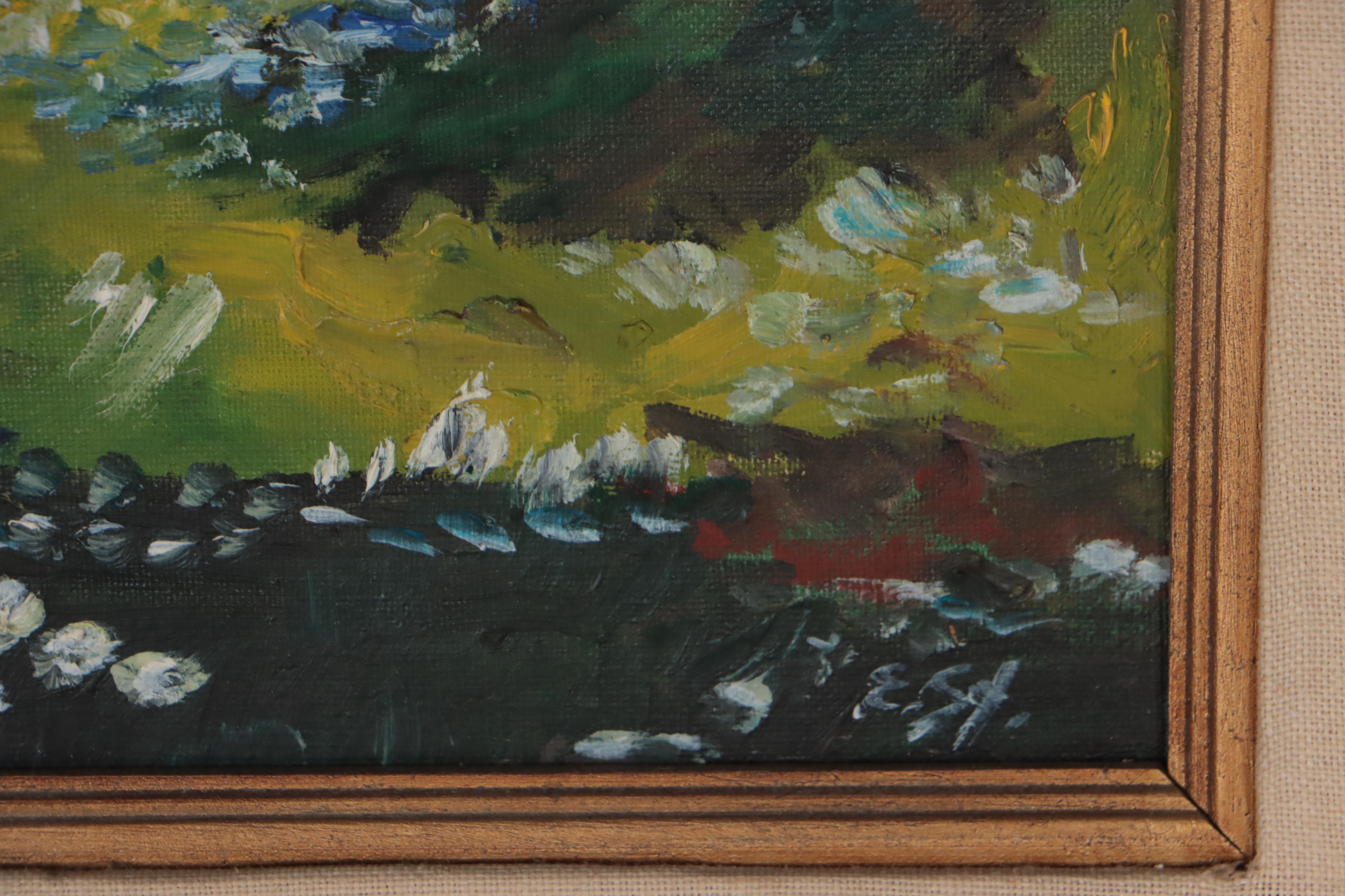 Oil Painting After Dwight D. Eisenhower "A French Garden"