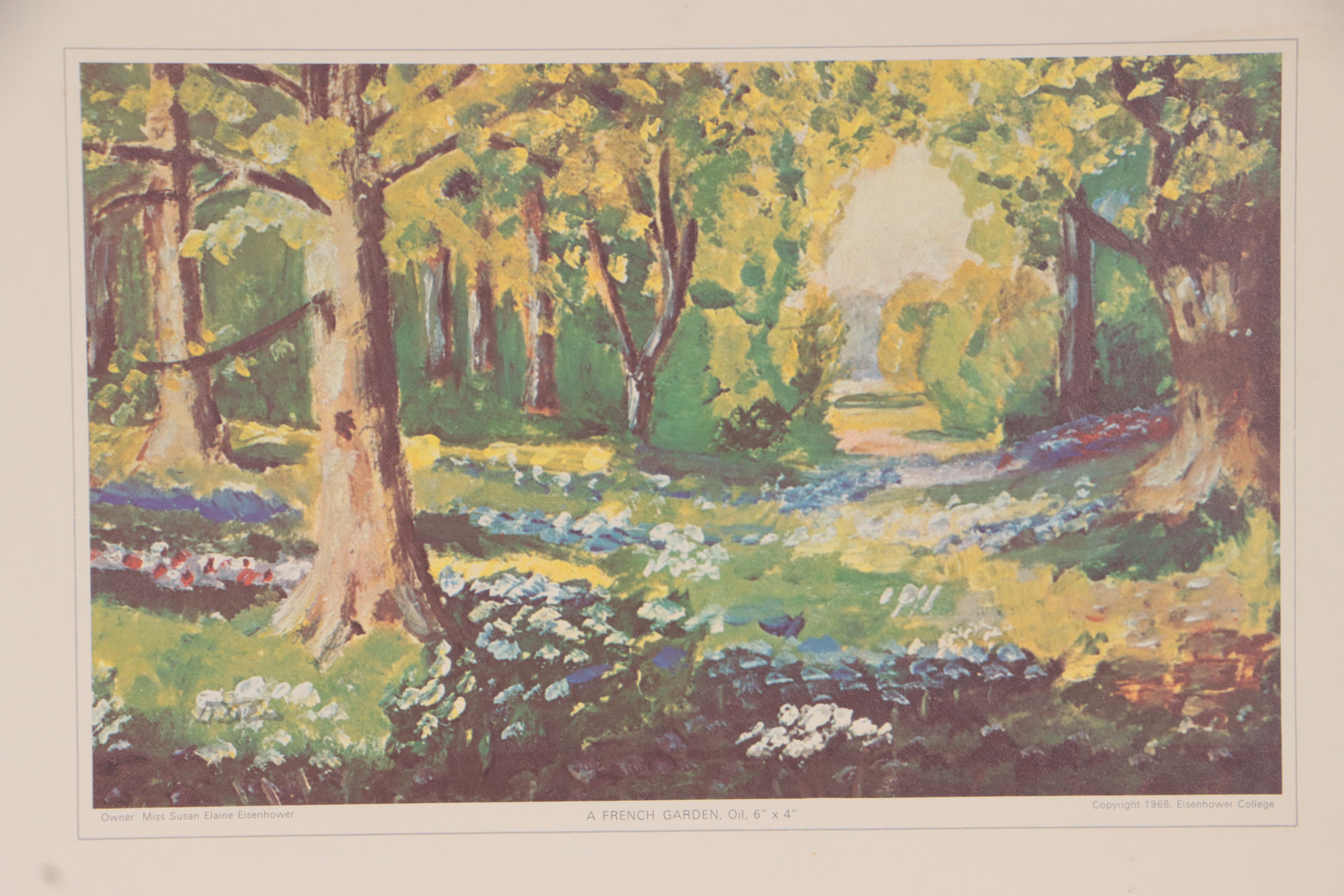 Oil Painting After Dwight D. Eisenhower "A French Garden"