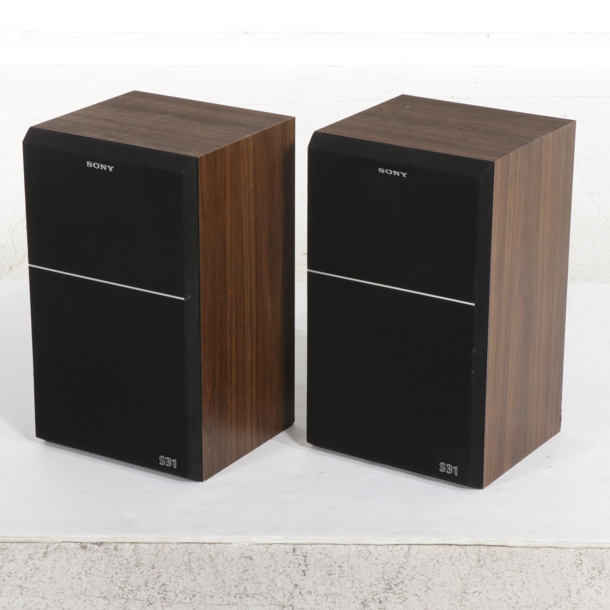 Pair of Sony SS-S31 Carbocon 3-Way Speakers, Late 20th Century