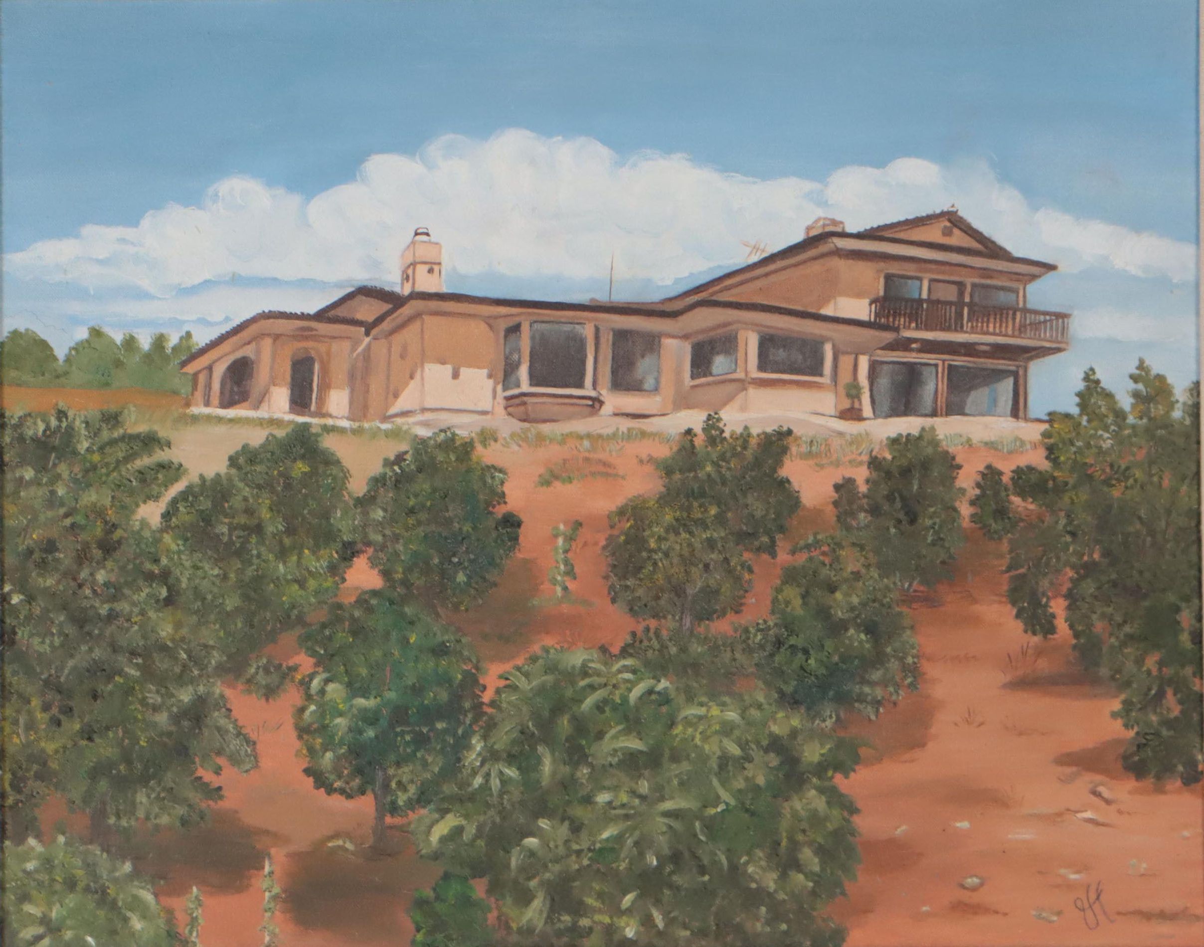 Southwestern Ranch Landscape Oil Painting