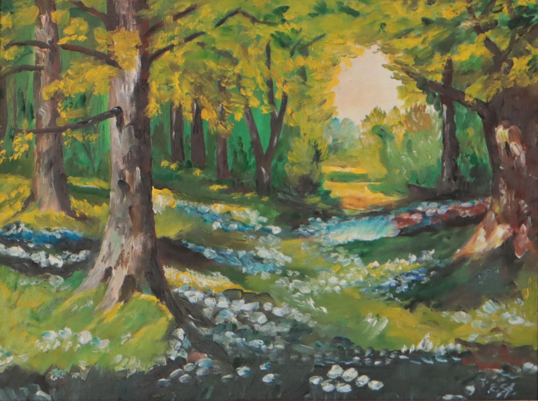 Oil Painting After Dwight D. Eisenhower "A French Garden"