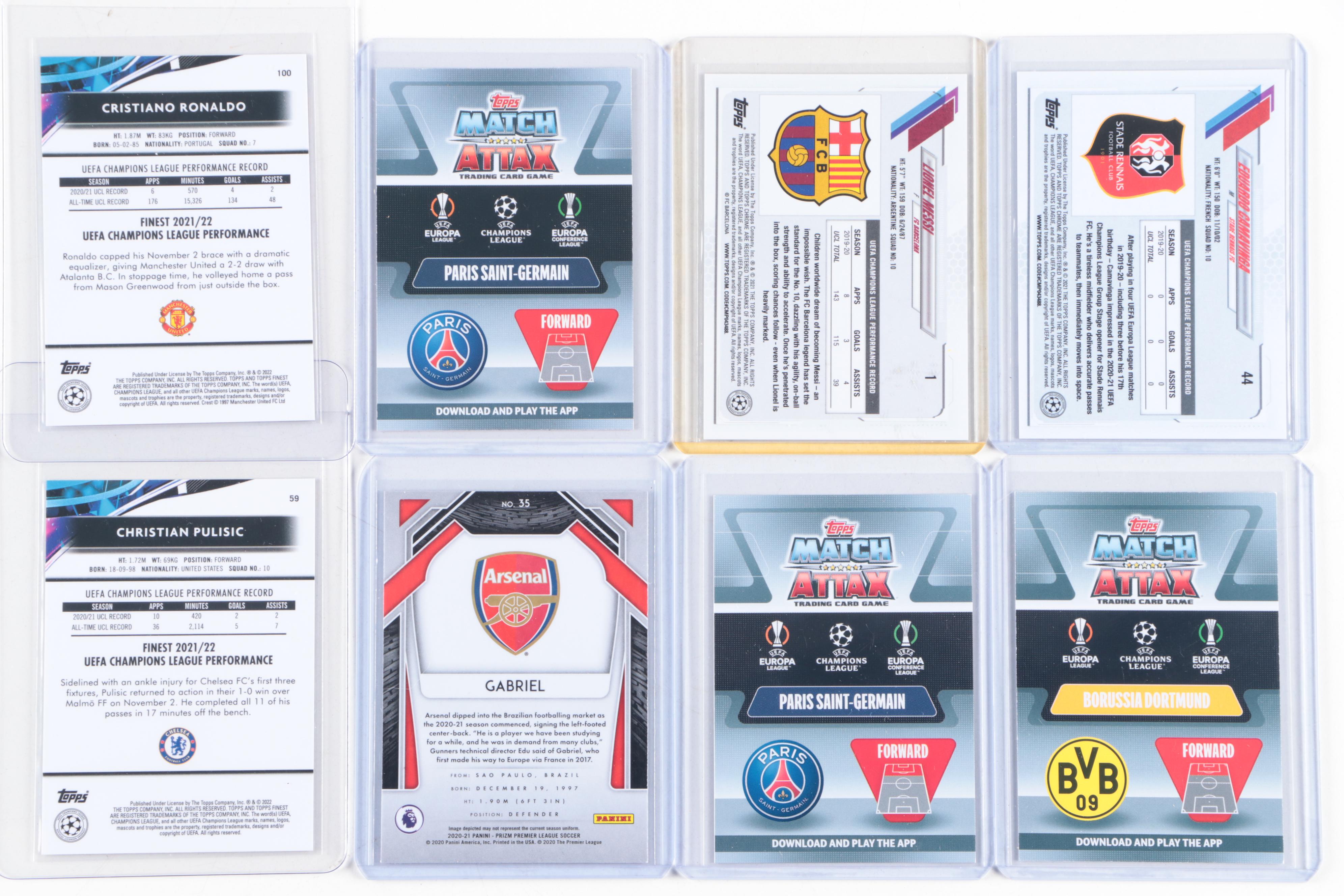 Panini, Topps Soccer Cards With Ronaldo, Mbappe, Neymar Jr., More, 2020s