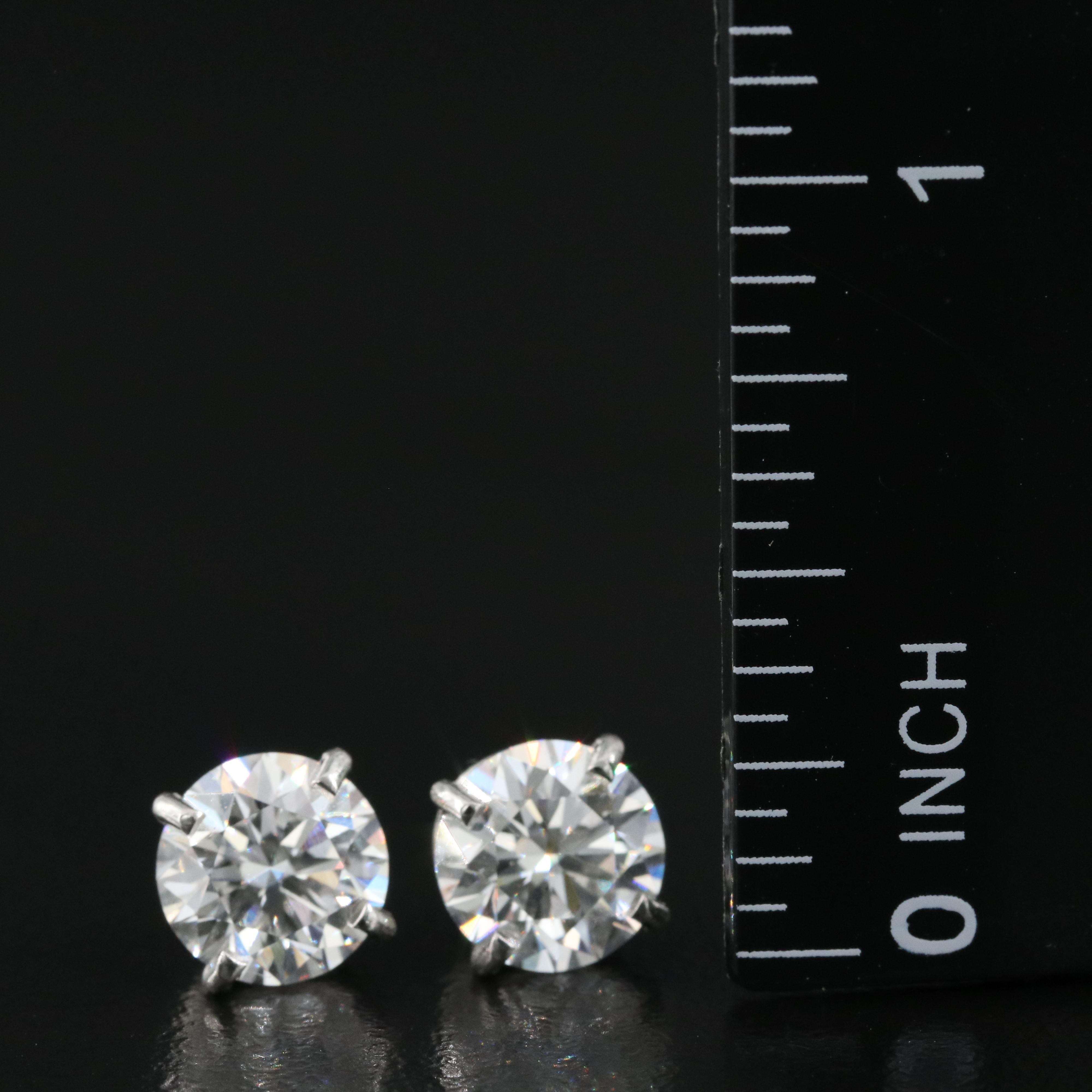 Platinum 3.24 CTW Lab Grown Diamond Stud Earrings with IGI Reports