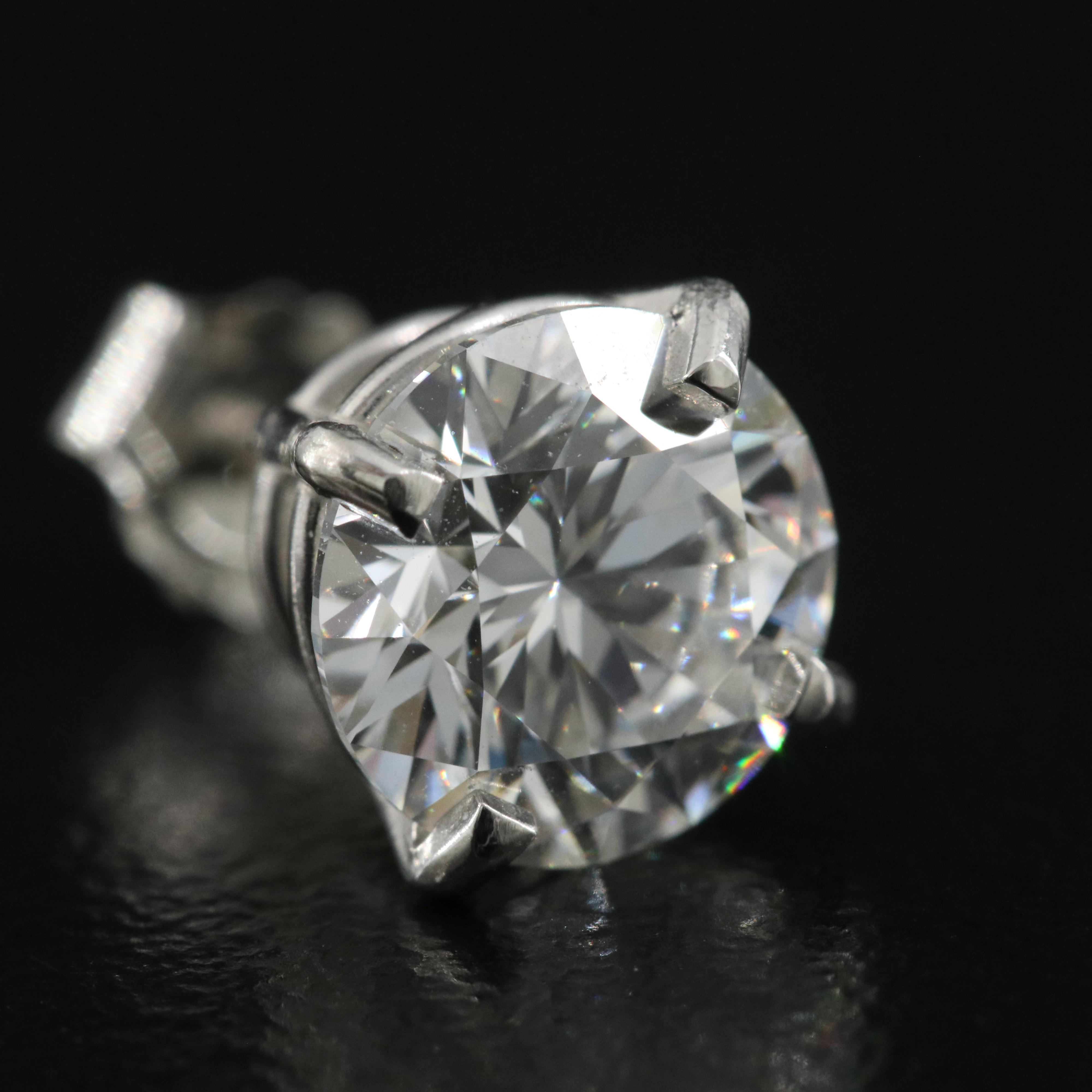 Platinum 3.24 CTW Lab Grown Diamond Stud Earrings with IGI Reports