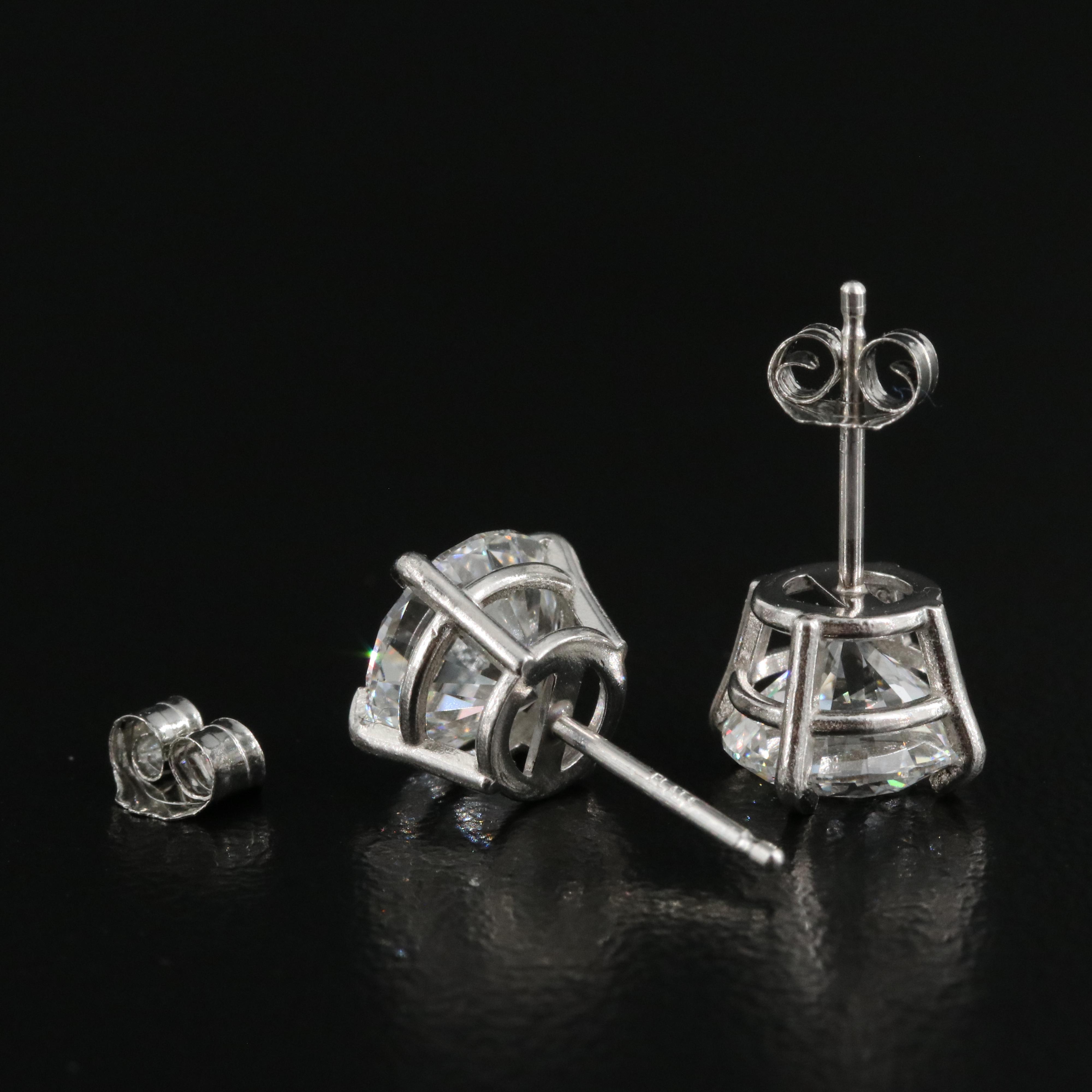 Platinum 3.24 CTW Lab Grown Diamond Stud Earrings with IGI Reports