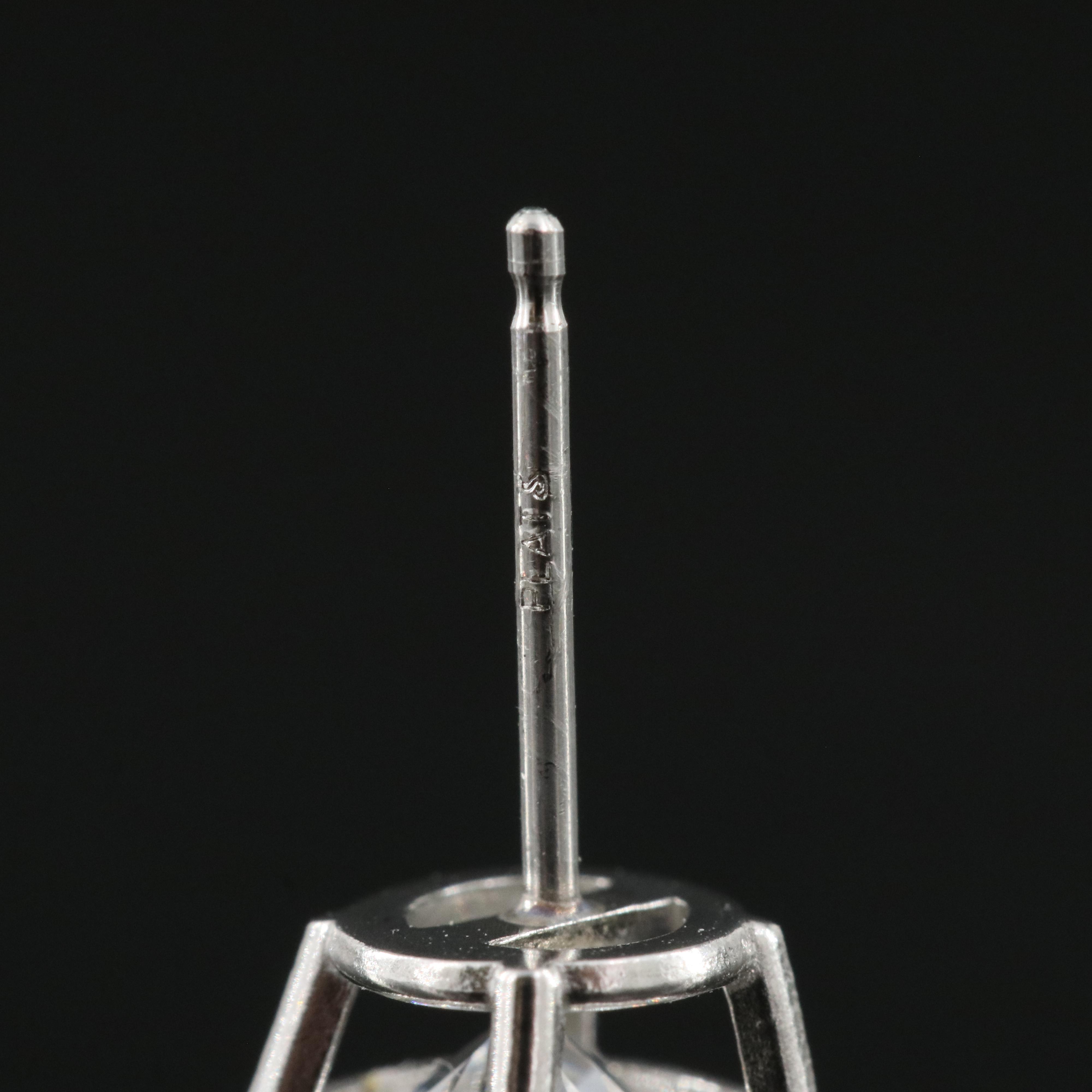 Platinum 3.24 CTW Lab Grown Diamond Stud Earrings with IGI Reports