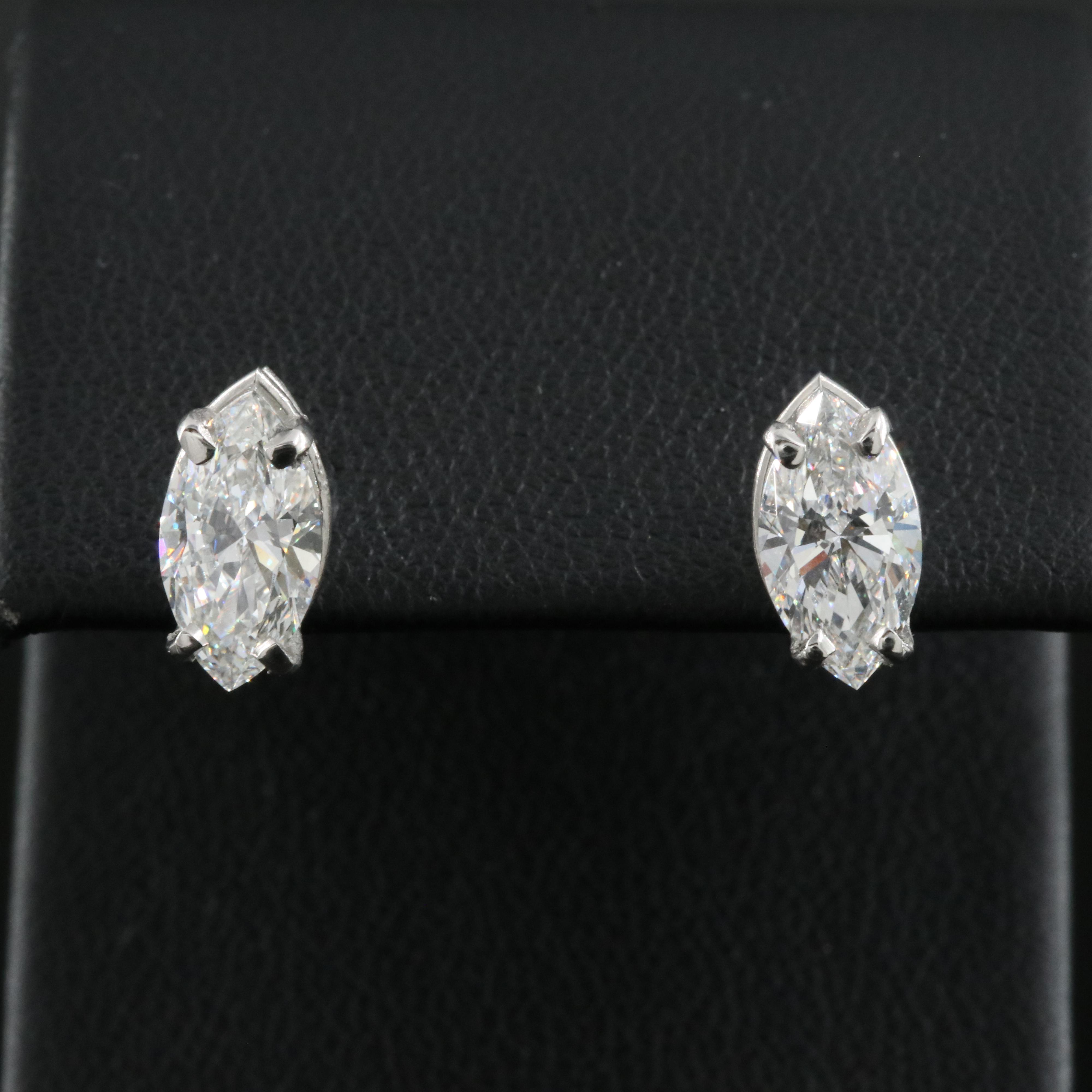Platinum 2.00 CTW Lab Grown Diamond Stud Earrings with IGI Reports