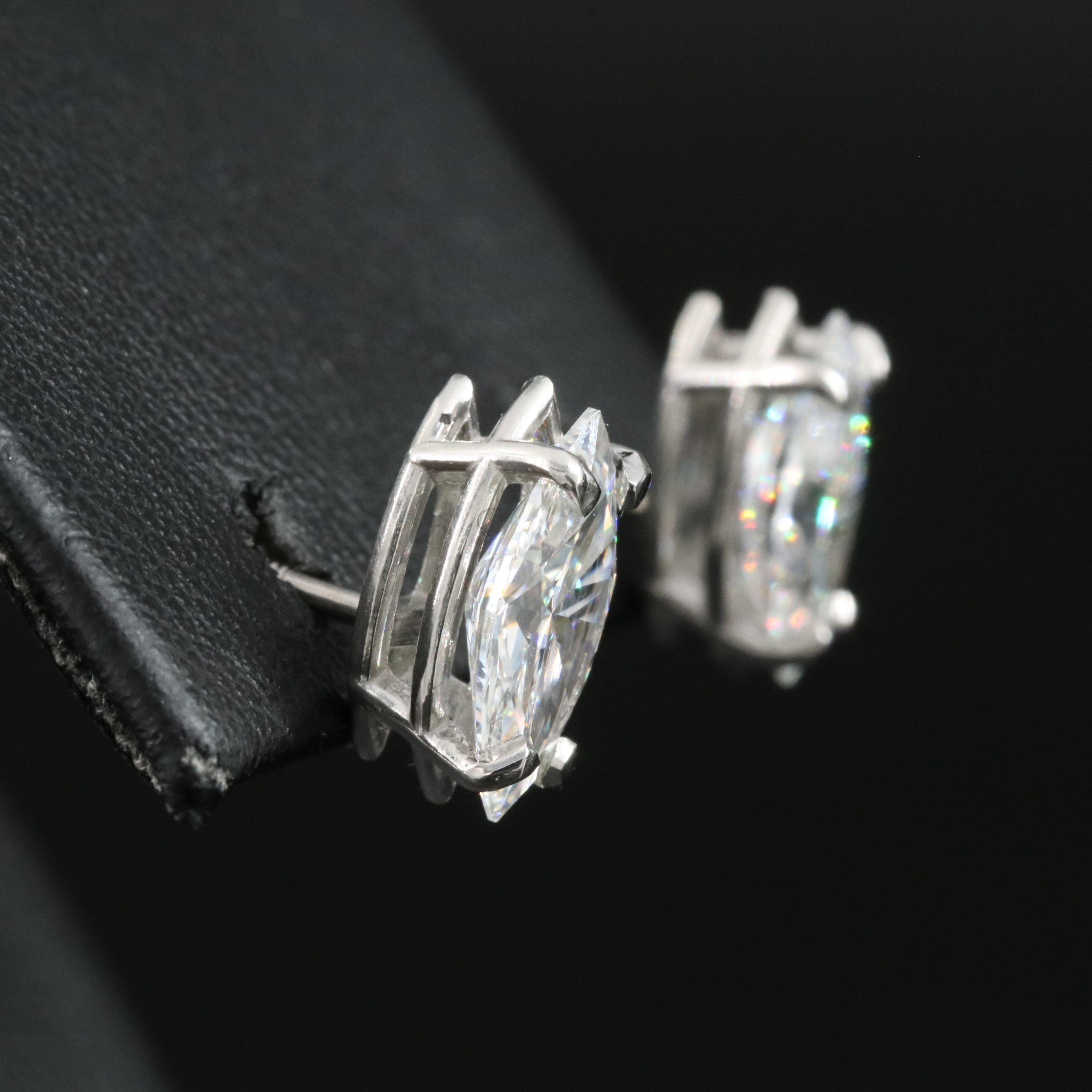 Platinum 2.00 CTW Lab Grown Diamond Stud Earrings with IGI Reports