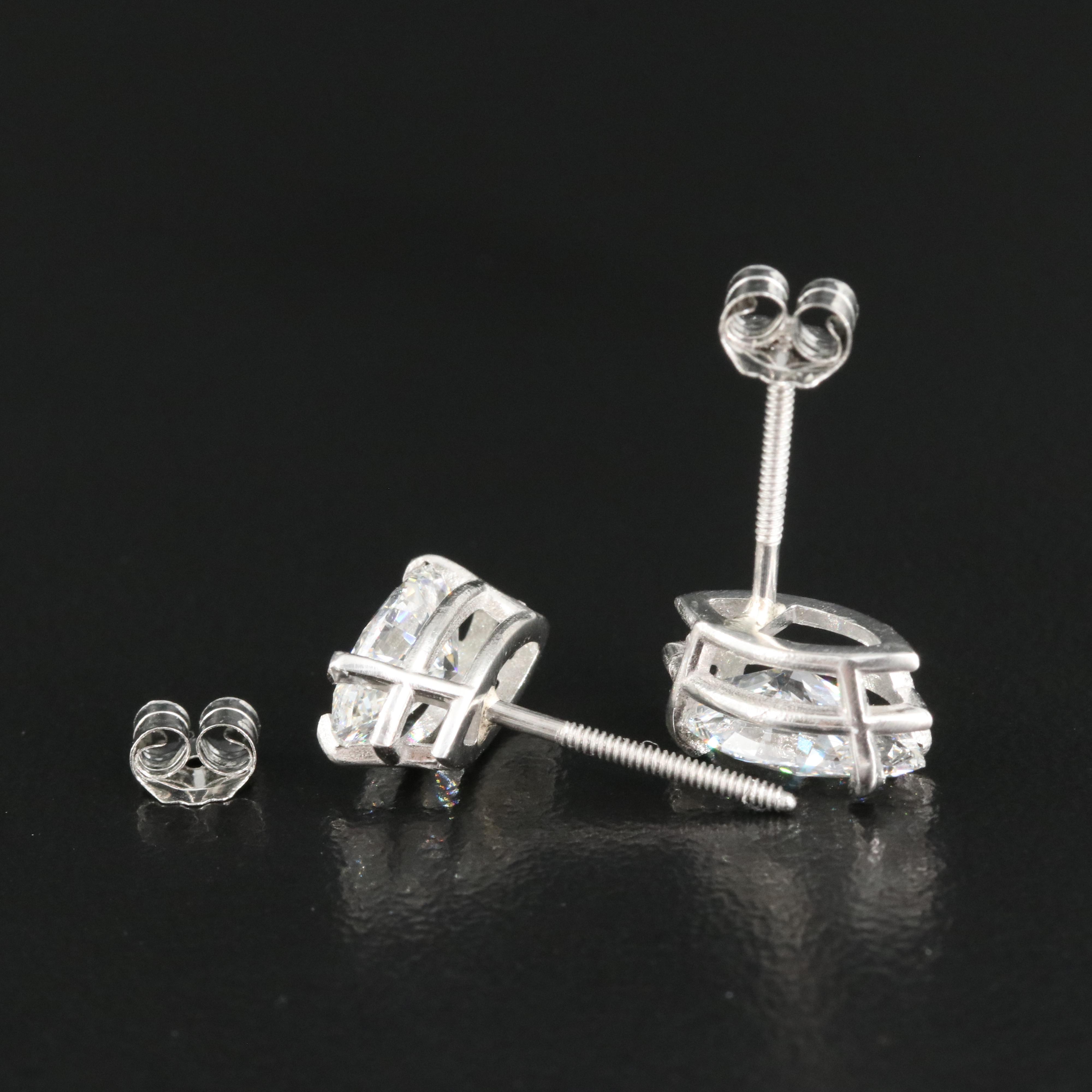 Platinum 2.00 CTW Lab Grown Diamond Stud Earrings with IGI Reports