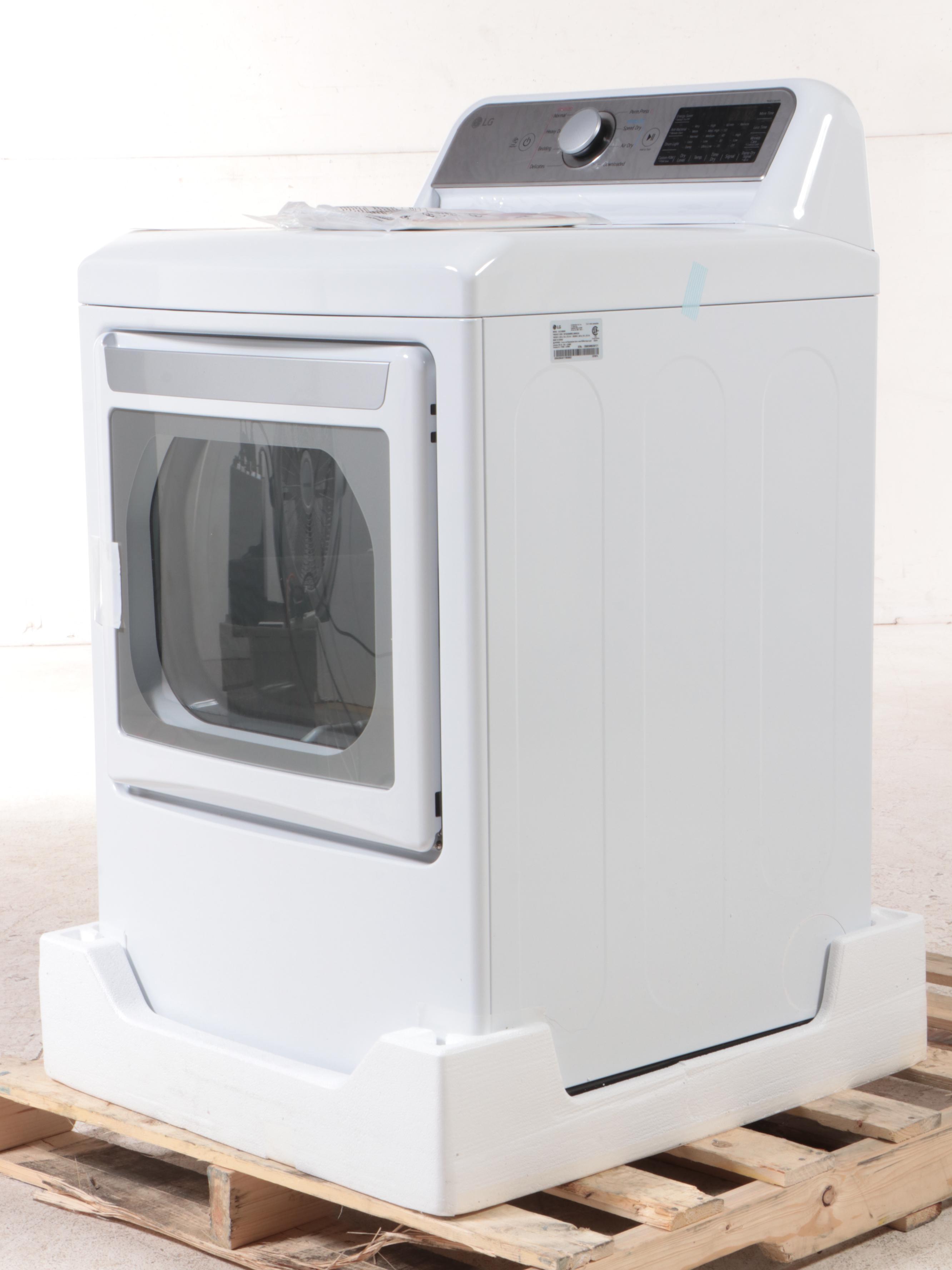 LG 7.3 Cu. Ft. White Ultra Large Capacity Wi-Fi Enabled Rear Control Dryer