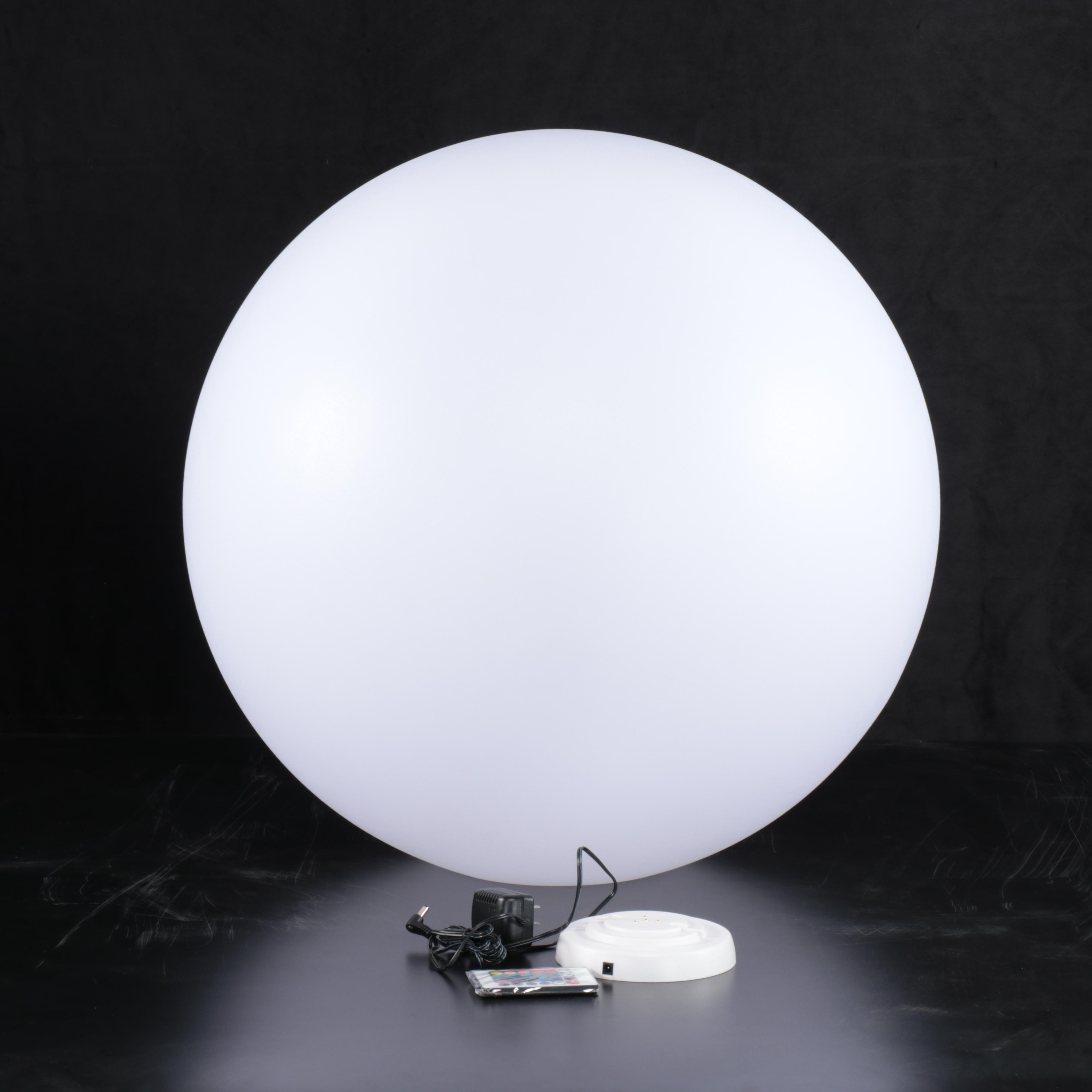 Three Large Rechargeable LED Orb Lights With Remote