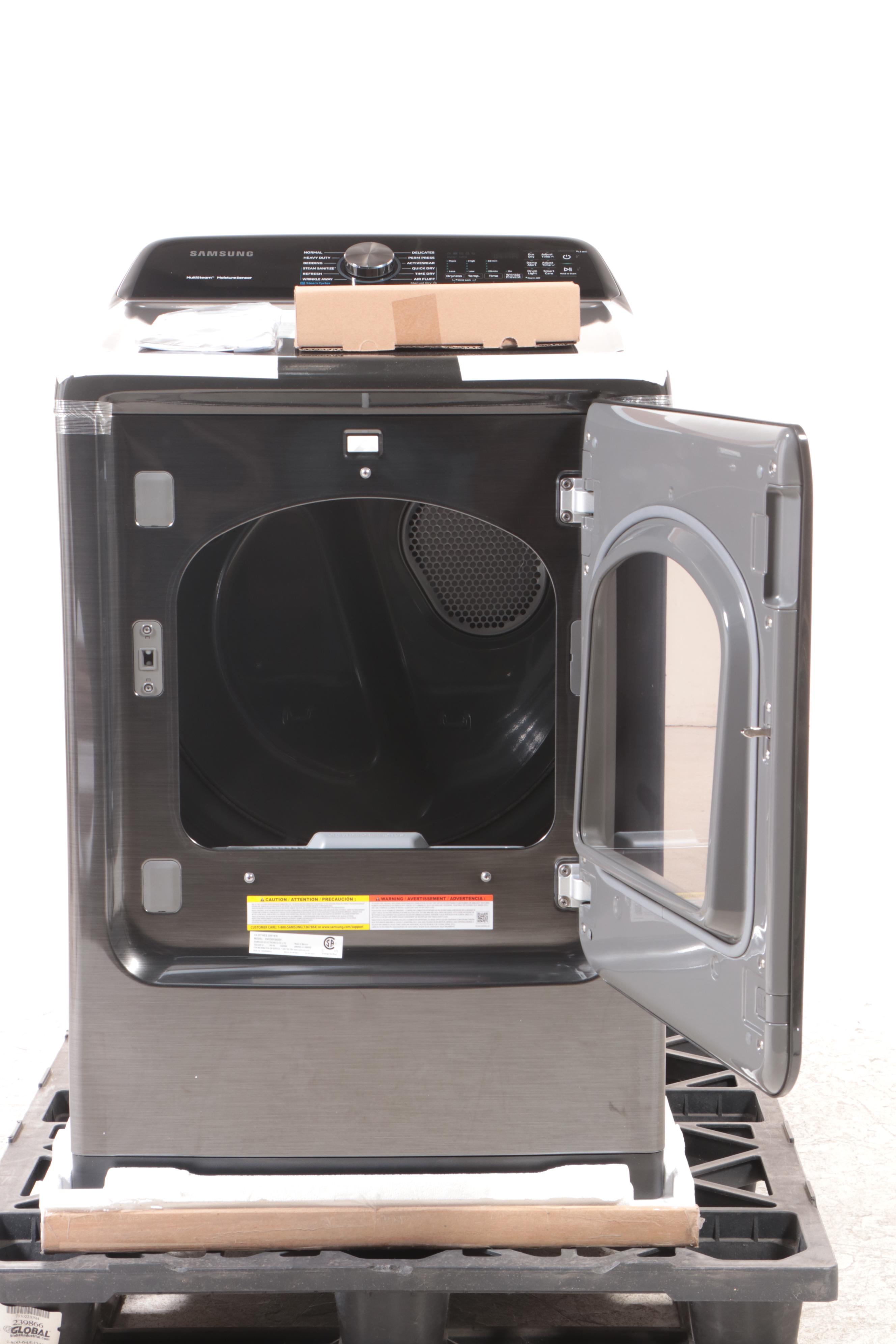 Samsung 7.4 Cu. Ft. Black Stainless Steel Electric Dryer with Steam Sanitize+