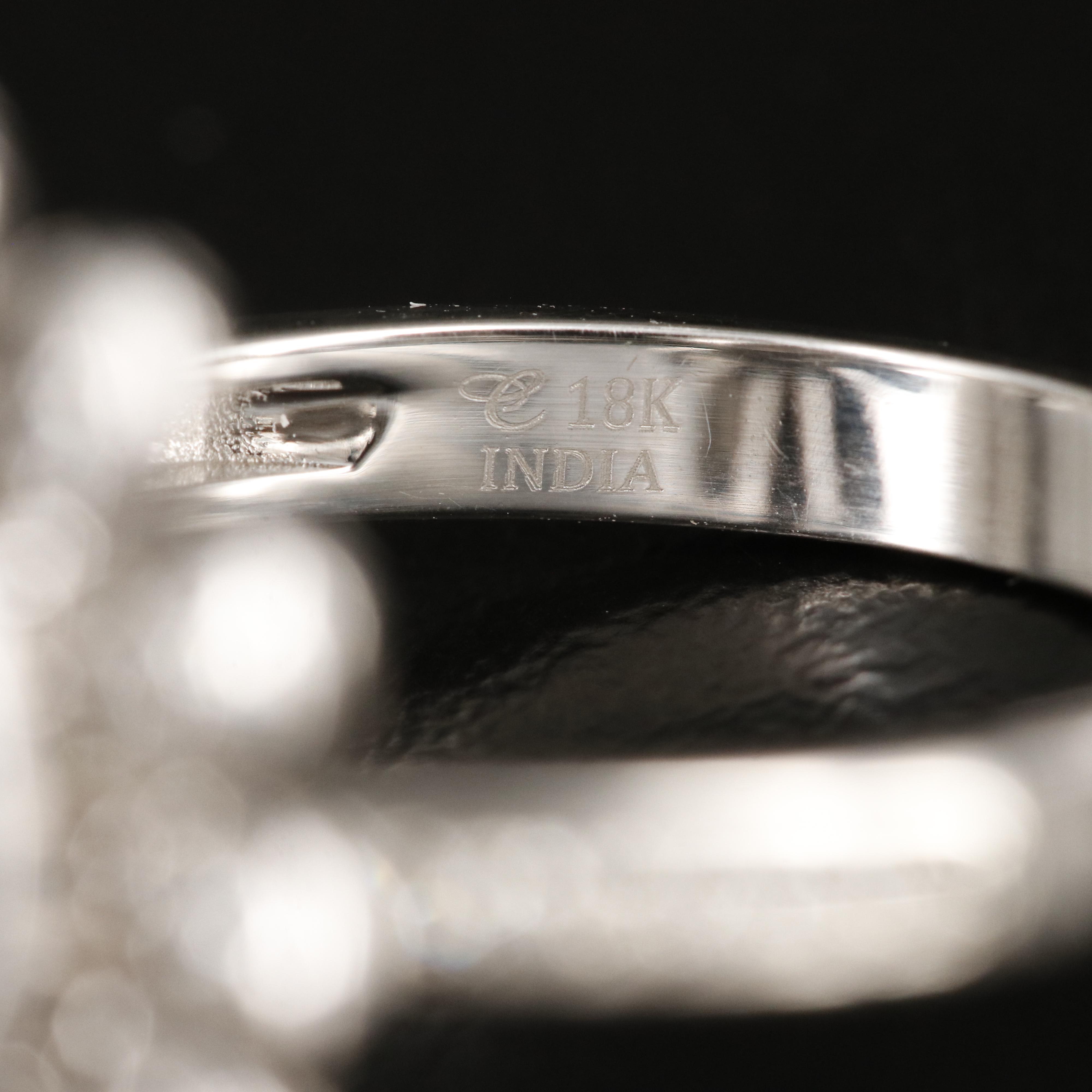 Chromia Jewelry 18K Cat's Eye Chrysoberyl and Diamond Flower Ring