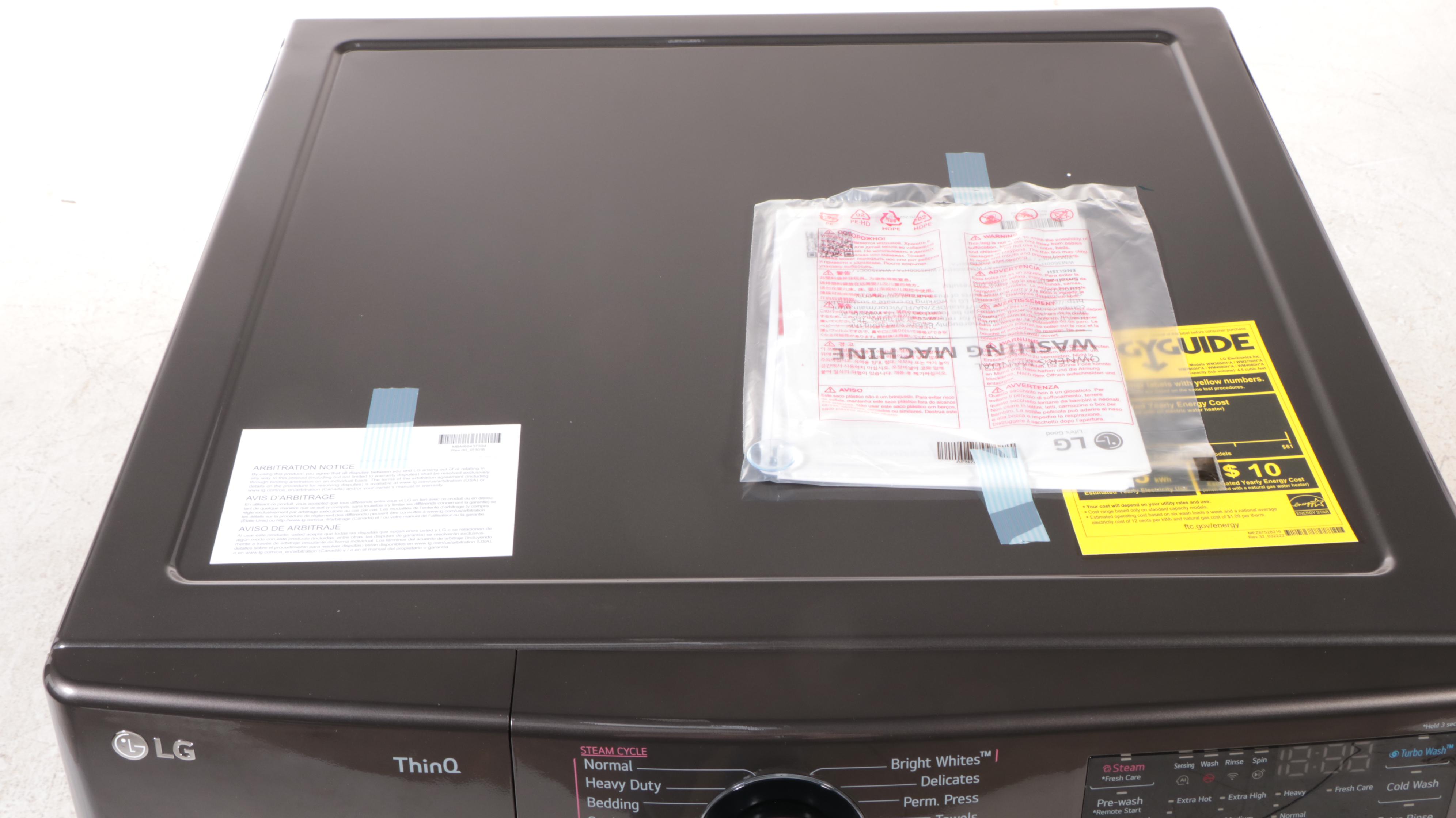 LG 4.5 Cu. Ft. Black Ultra Large Capacity Smart Wi-Fi Enabled Front Load Washer