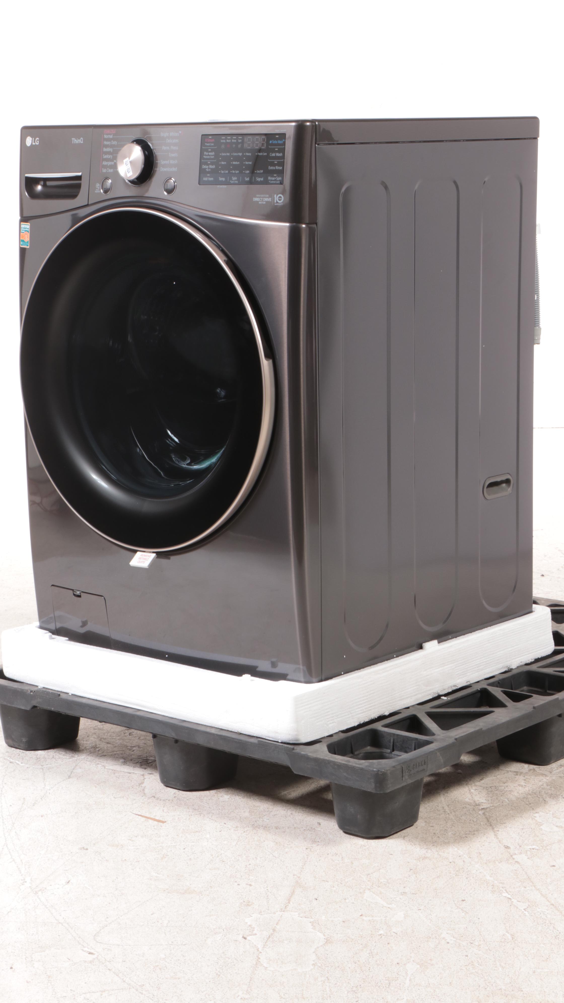 LG 4.5 Cu. Ft. Black Ultra Large Capacity Smart Wi-Fi Enabled Front Load Washer