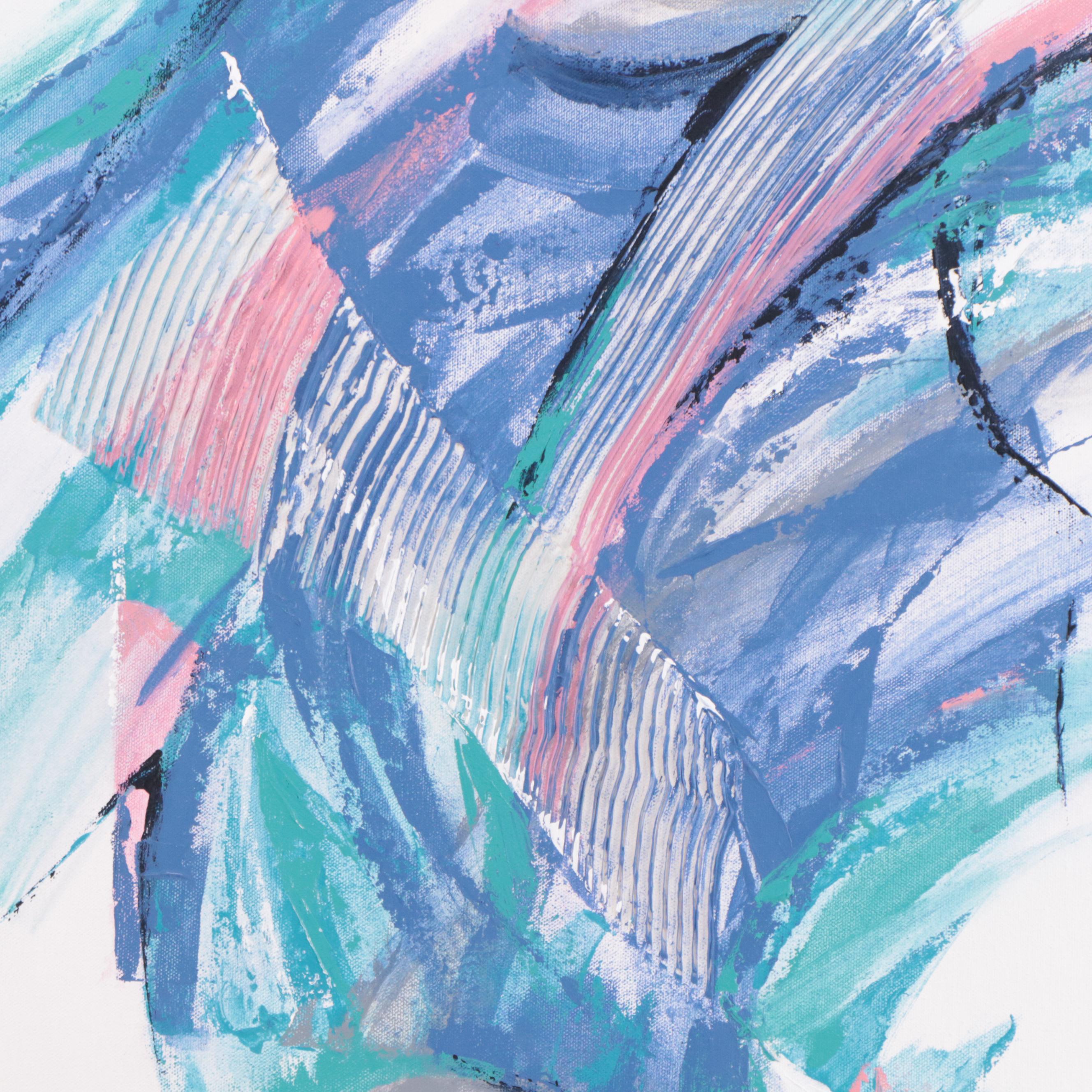 Deborah Bigeleisen Abstract Mixed Media Painting "Energy in Motion 3," 2022