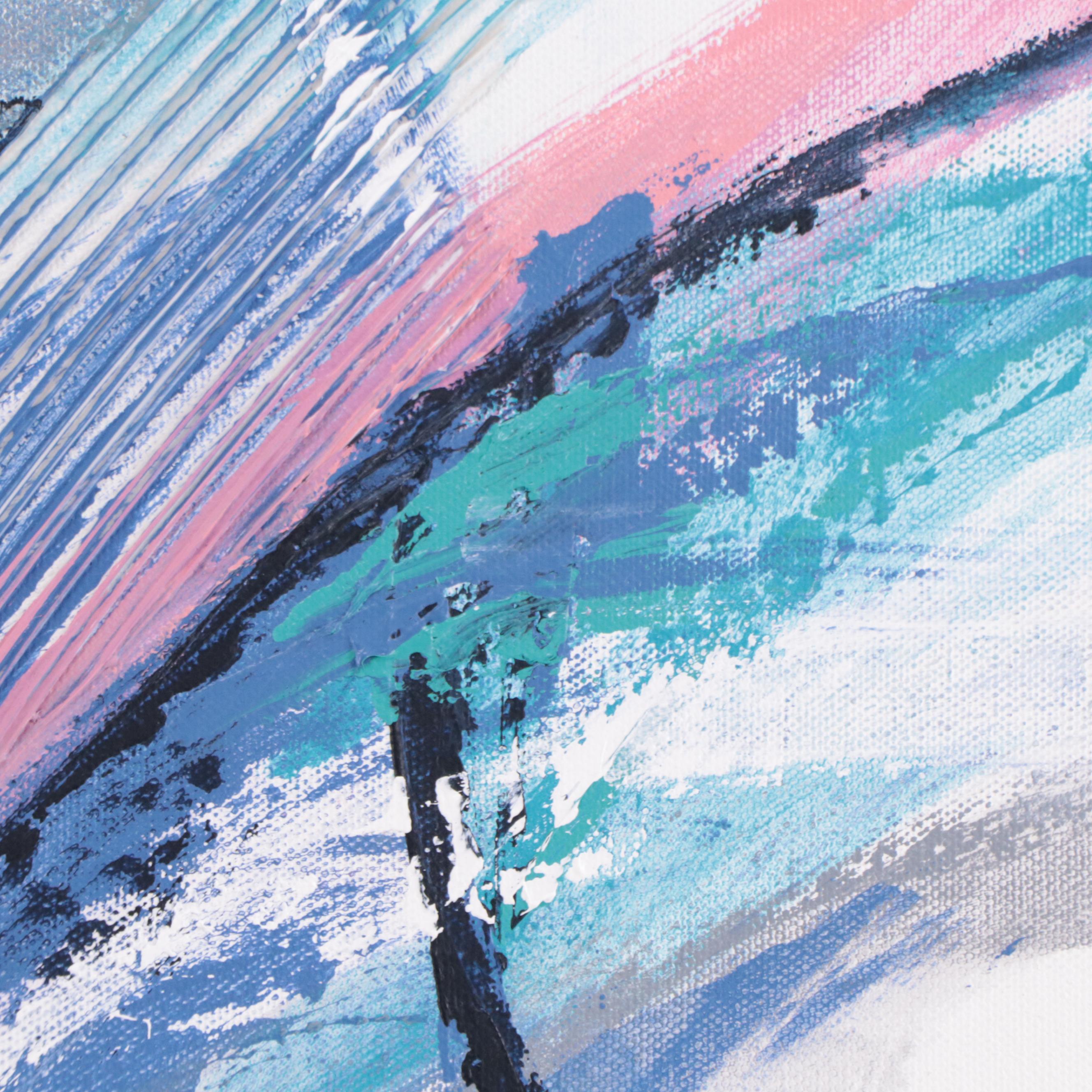 Deborah Bigeleisen Abstract Mixed Media Painting "Energy in Motion 3," 2022