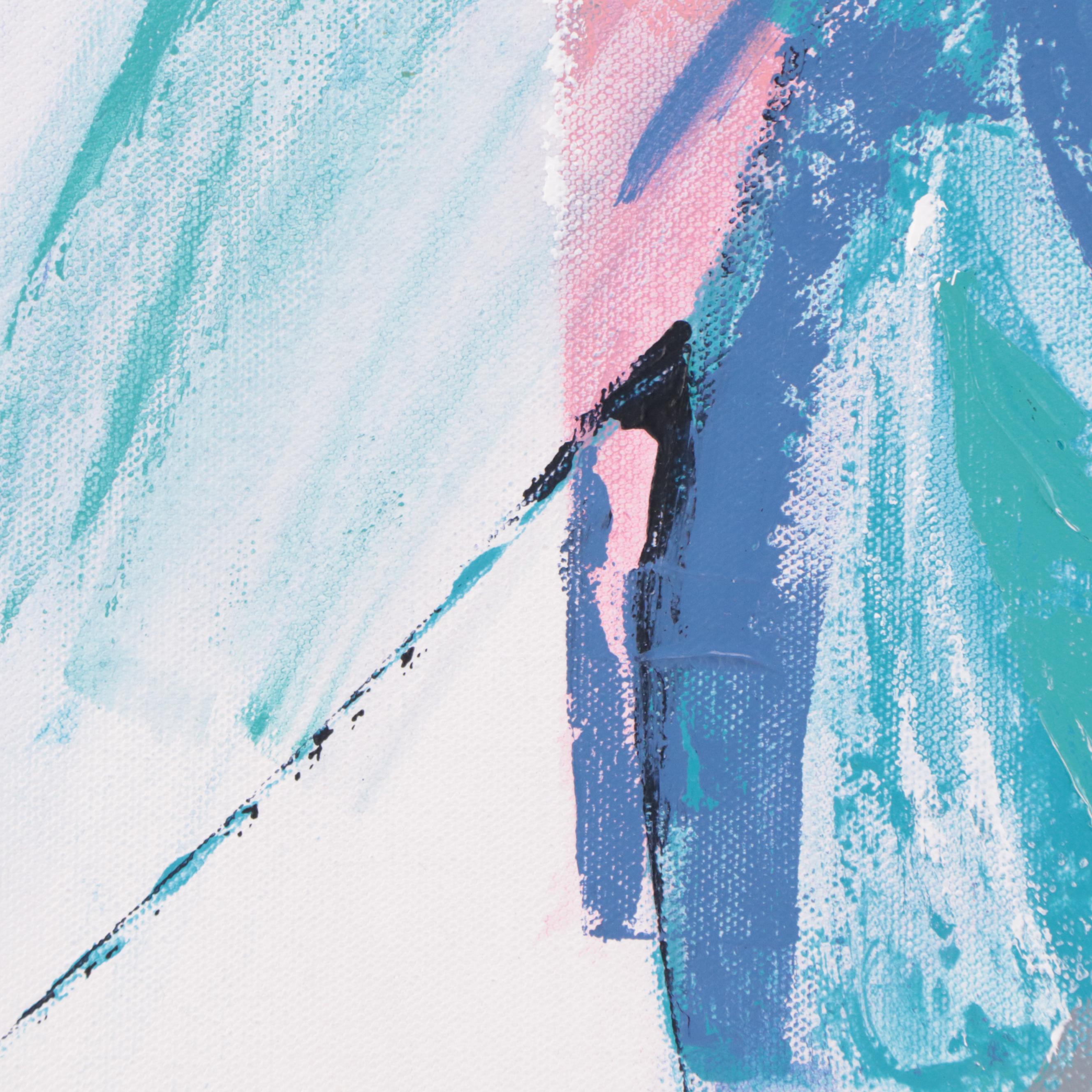 Deborah Bigeleisen Abstract Mixed Media Painting "Energy in Motion 3," 2022