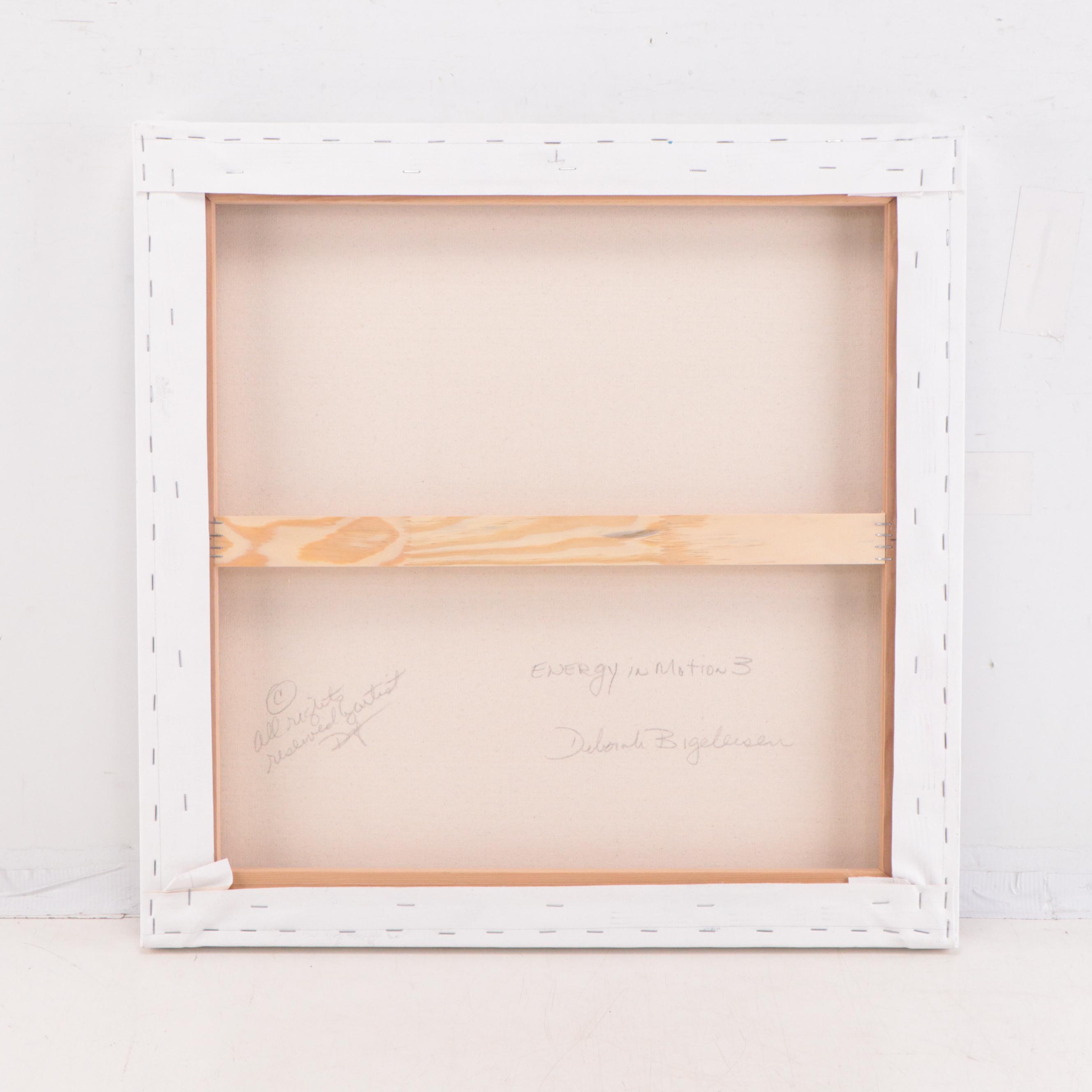 Deborah Bigeleisen Abstract Mixed Media Painting "Energy in Motion 3," 2022