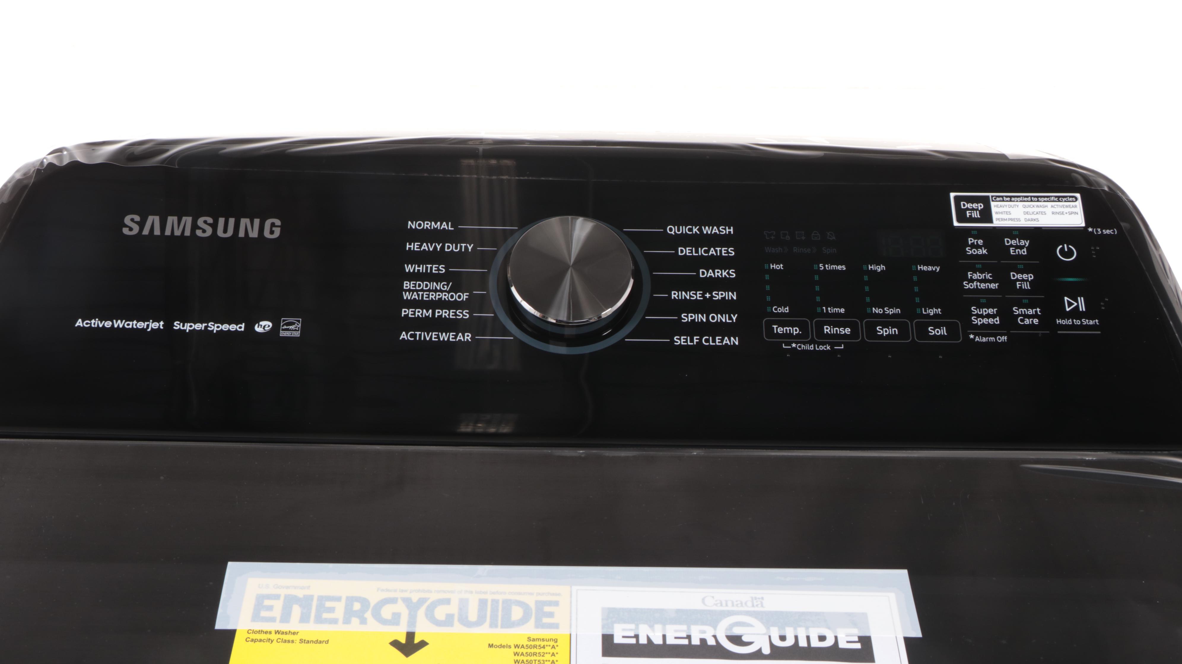 Samsung 5.0 Cu. Ft.  Black Stainless Steel Top Load Washer with Super Speed