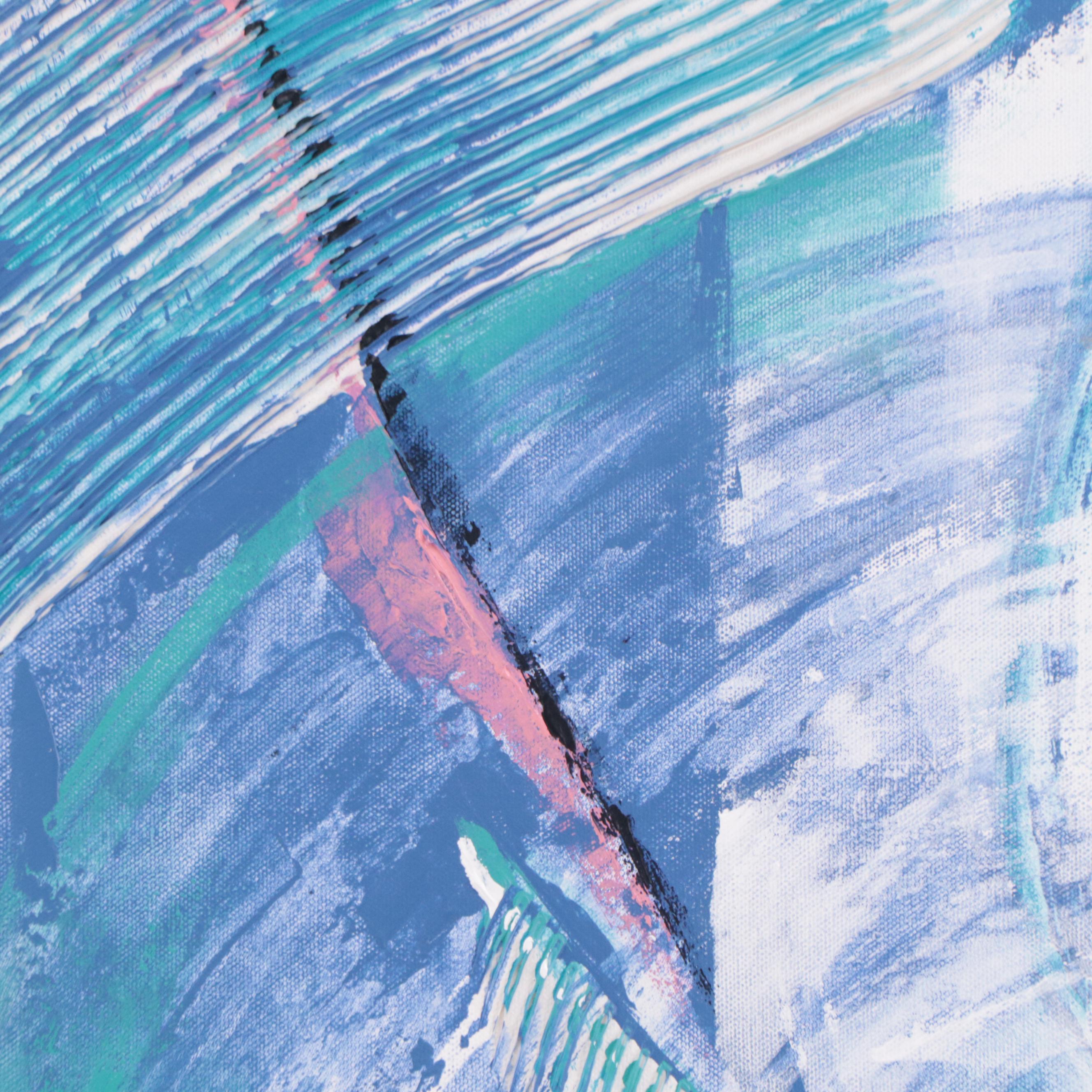 Deborah Bigeleisen Abstract Mixed Media Painting "Energy in Motion 2," 2022