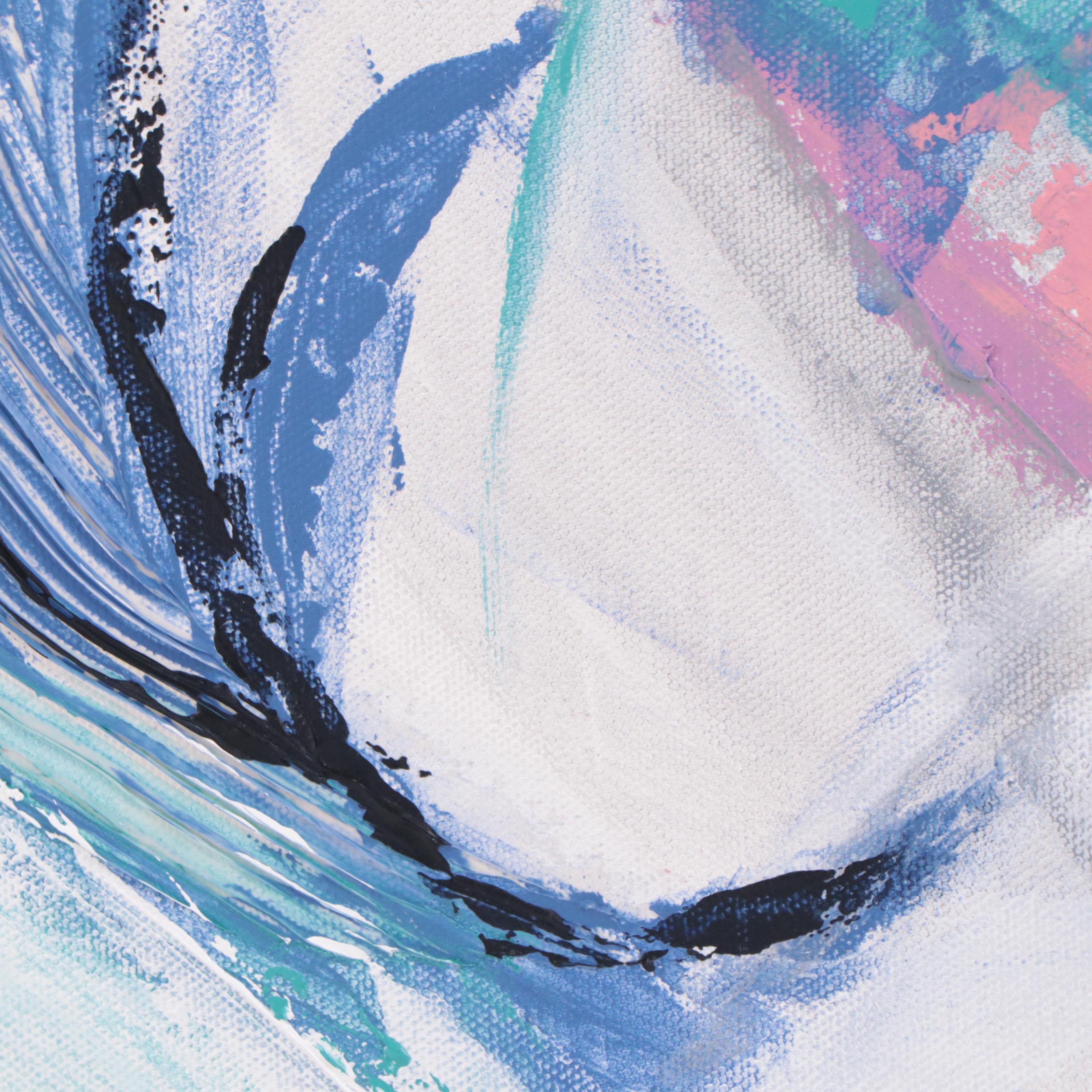 Deborah Bigeleisen Abstract Mixed Media Painting "Energy in Motion 2," 2022