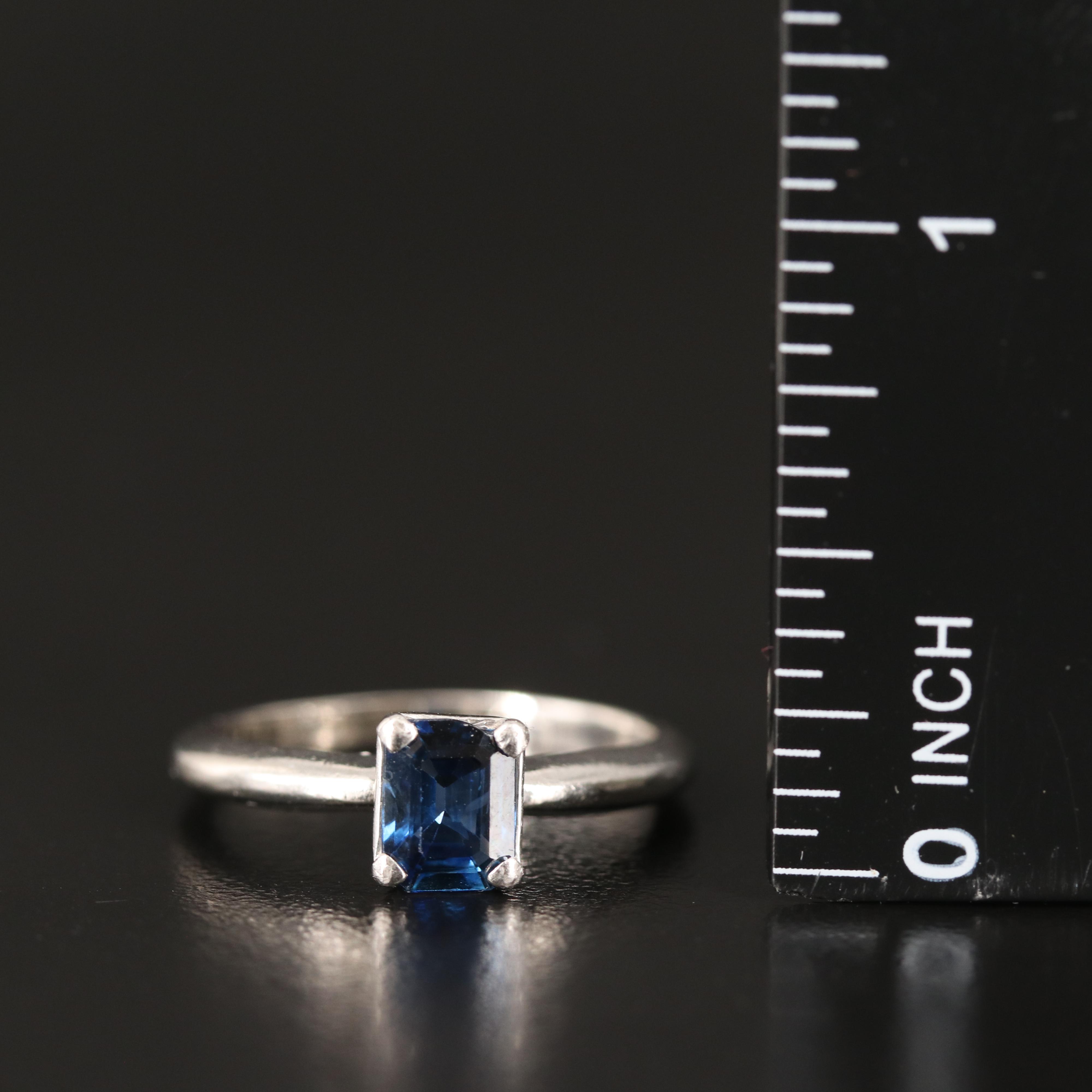Platinum Sapphire Solitaire Ring