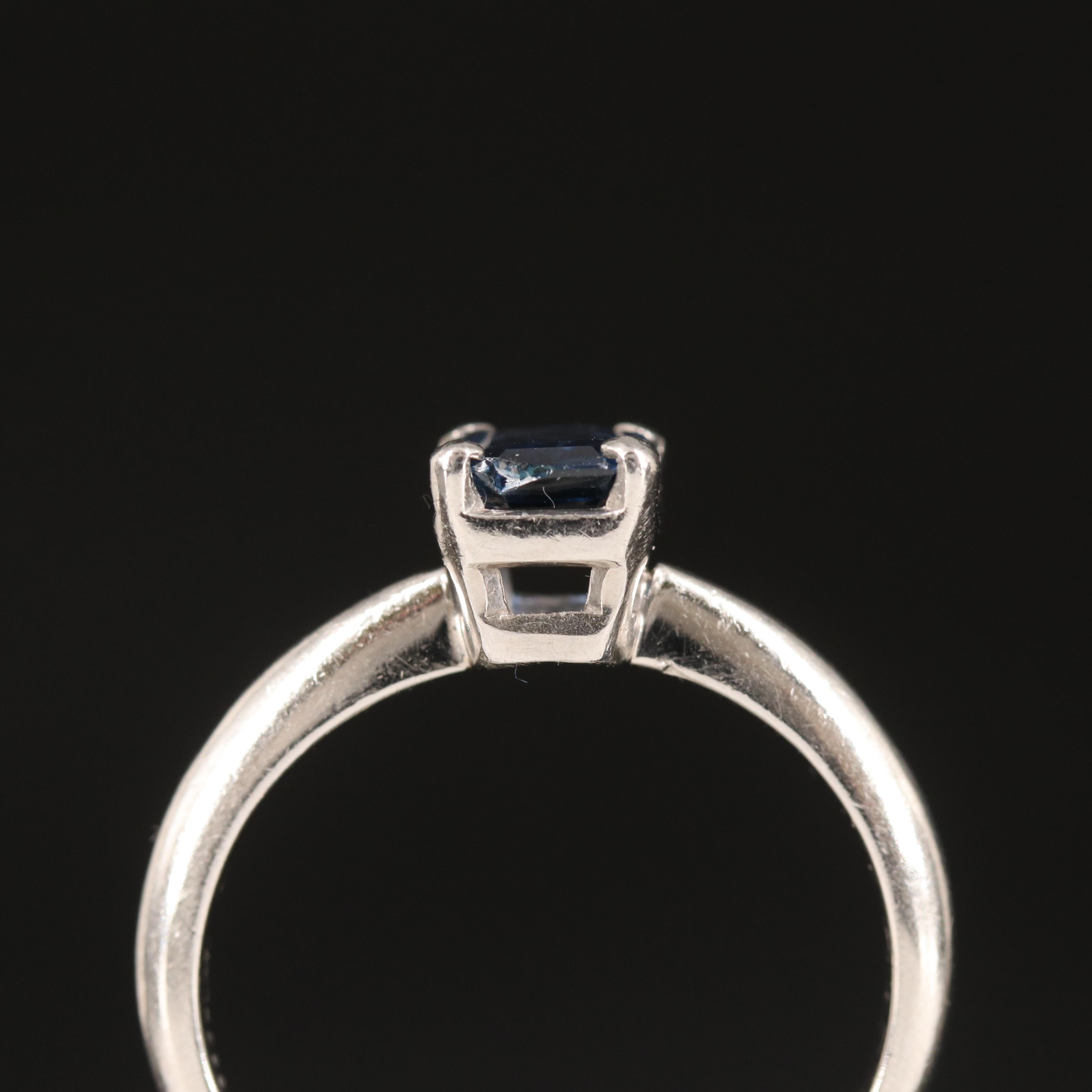 Platinum Sapphire Solitaire Ring