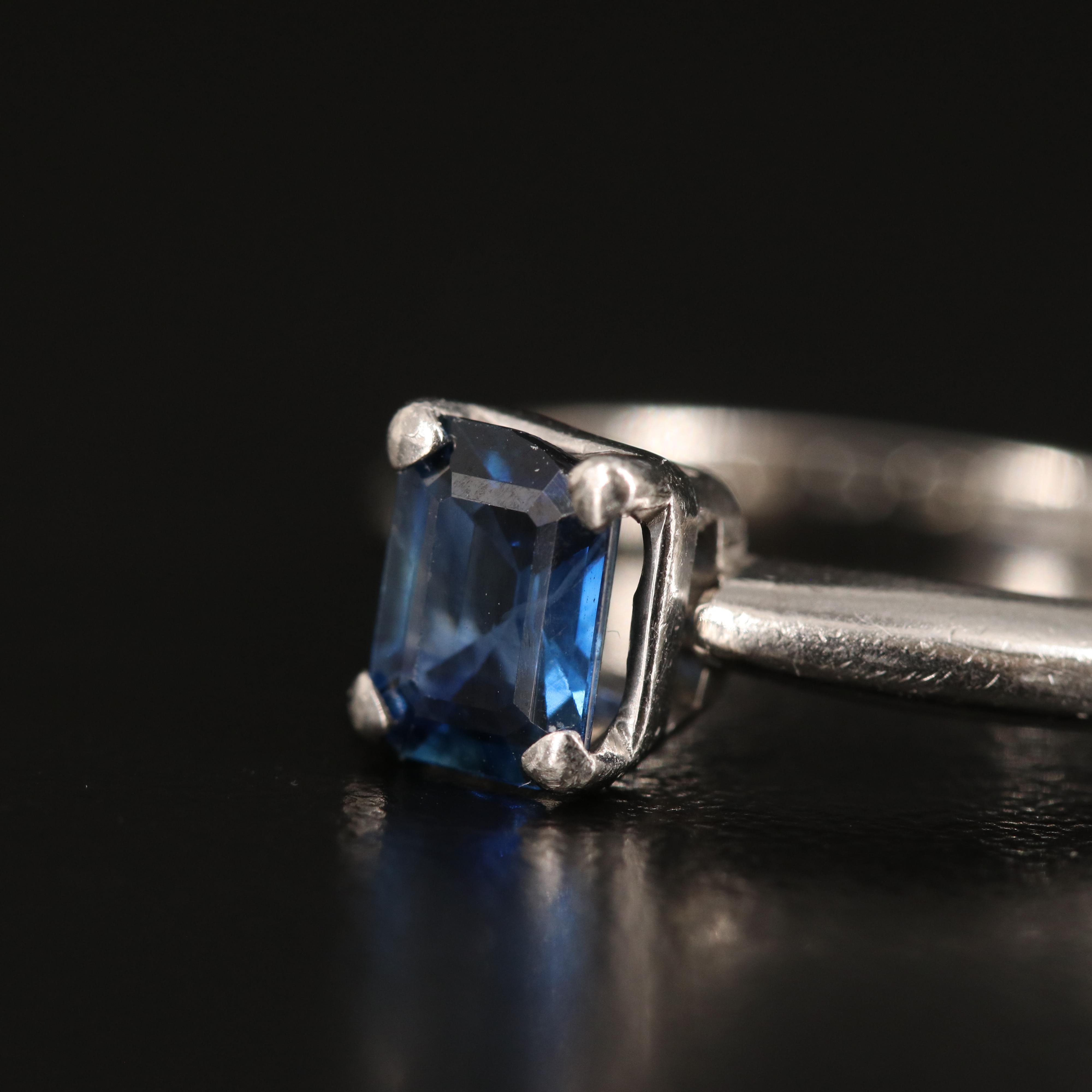 Platinum Sapphire Solitaire Ring