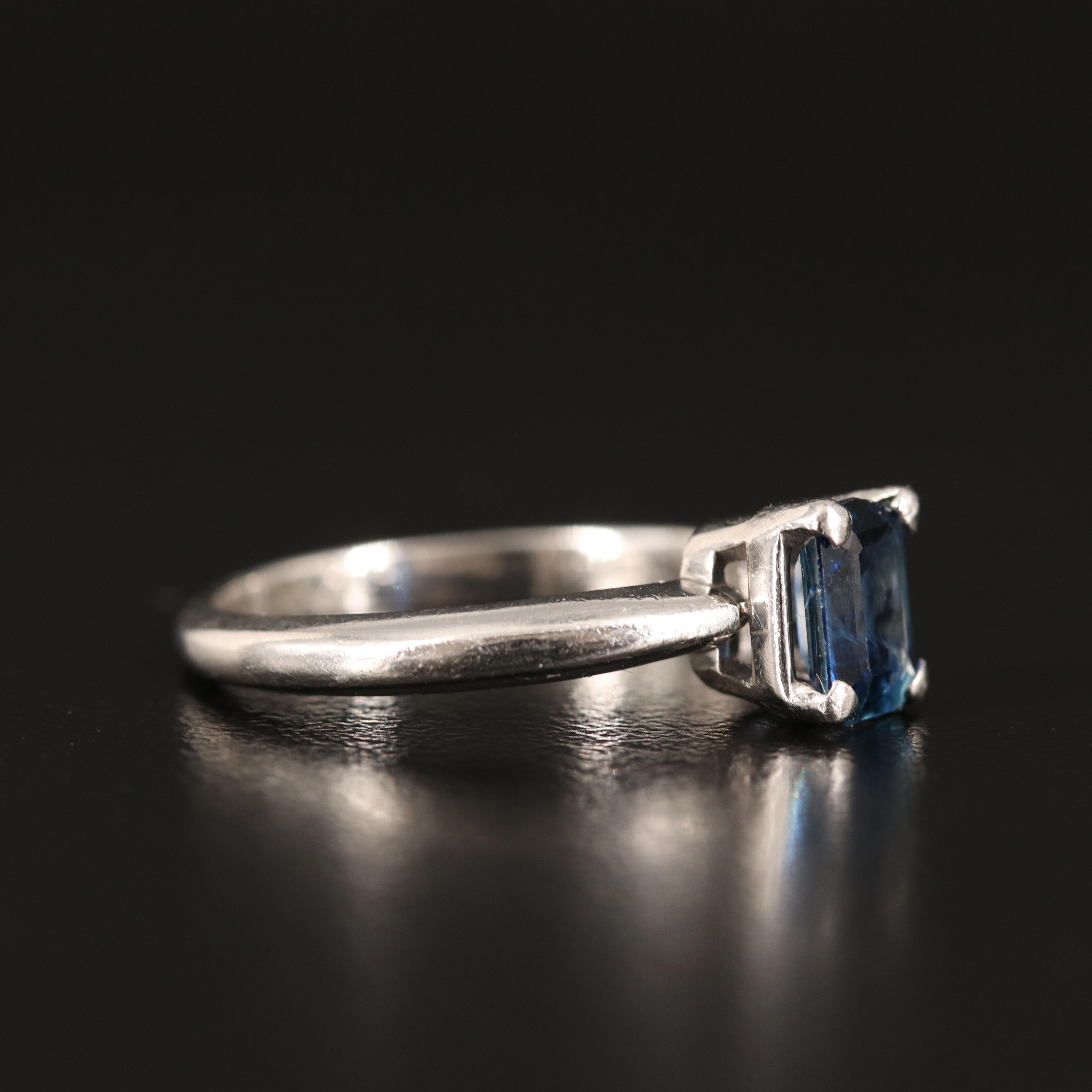 Platinum Sapphire Solitaire Ring