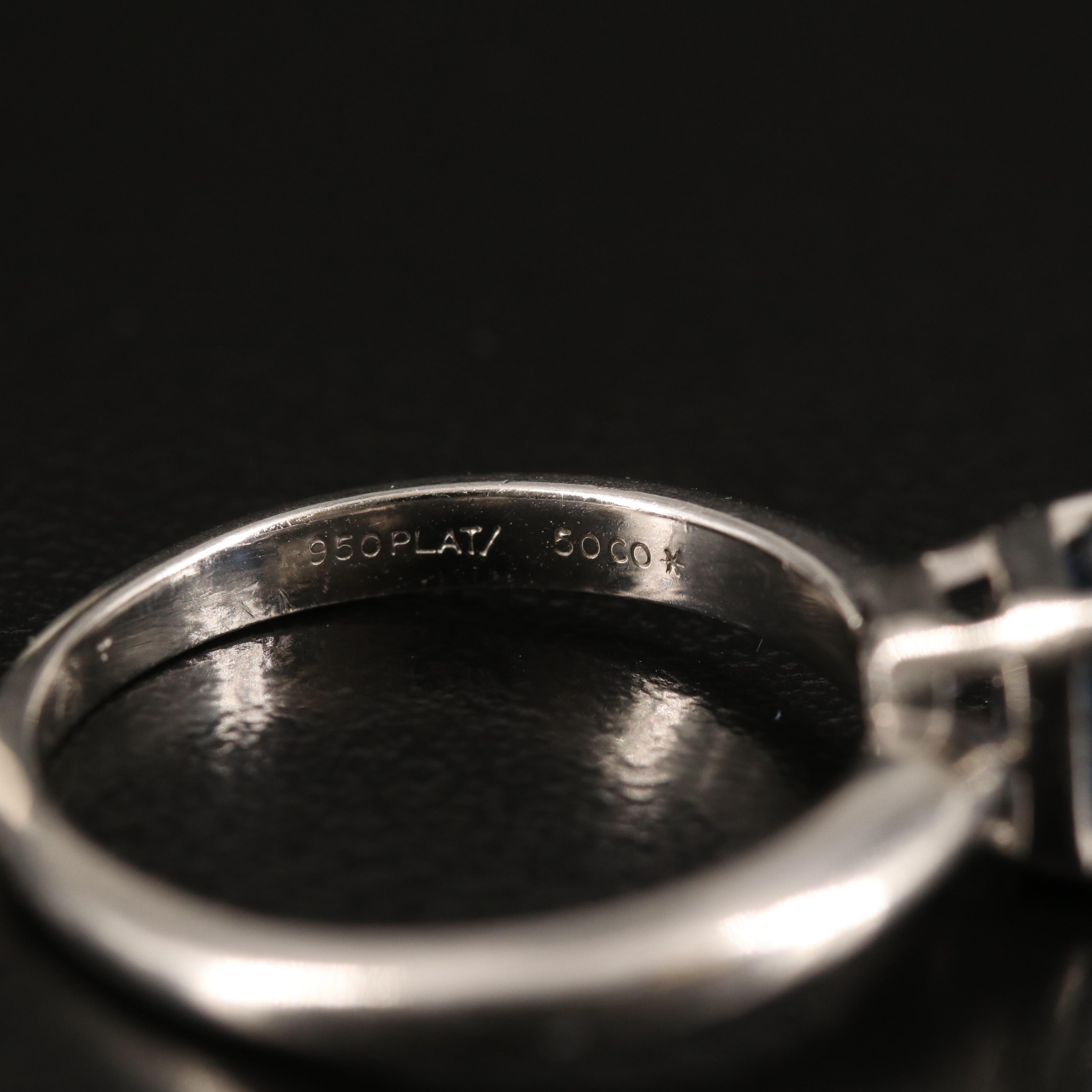 Platinum Sapphire Solitaire Ring