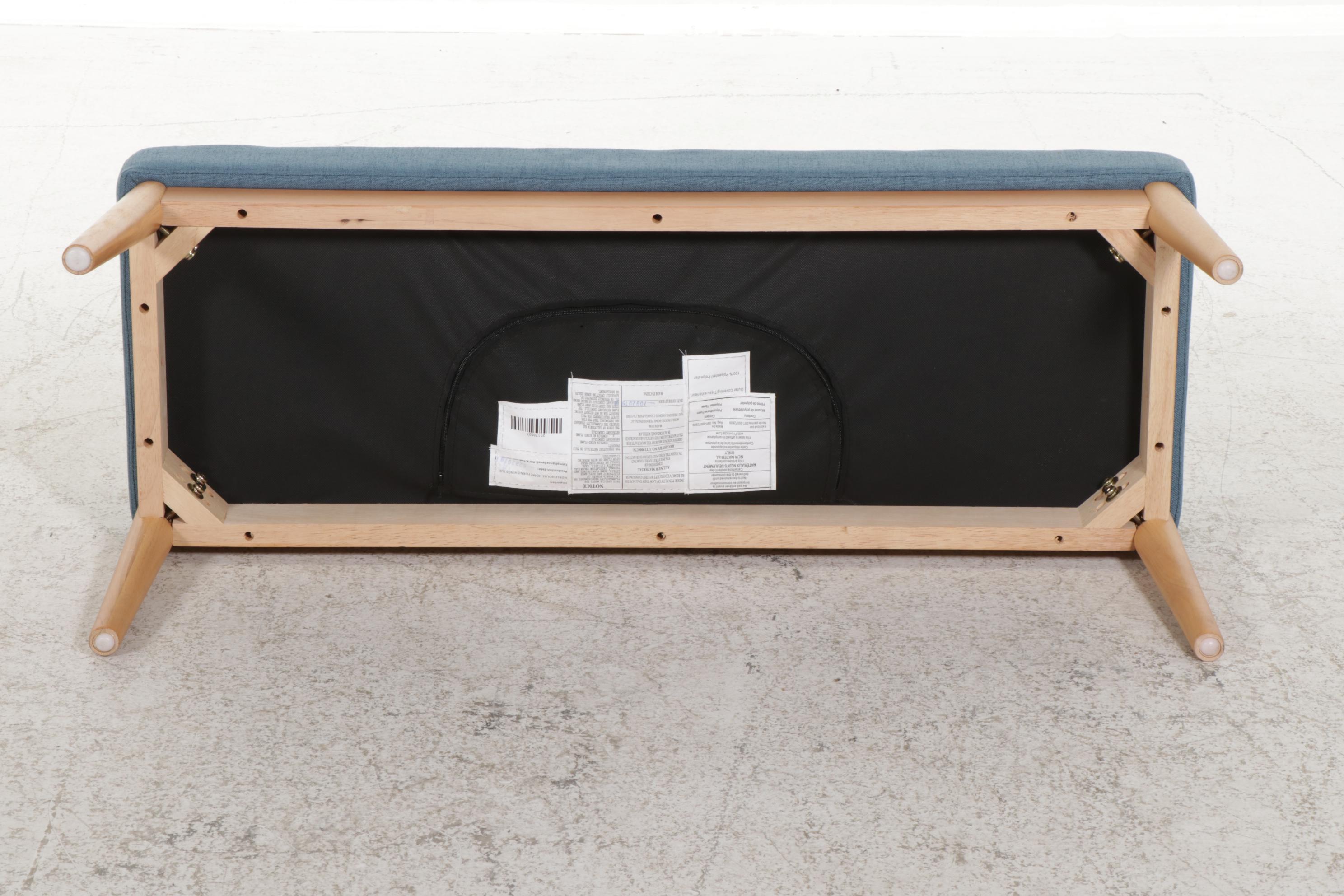 Noble House Scandinavian Modern Style Tufted Bench with Birch Legs