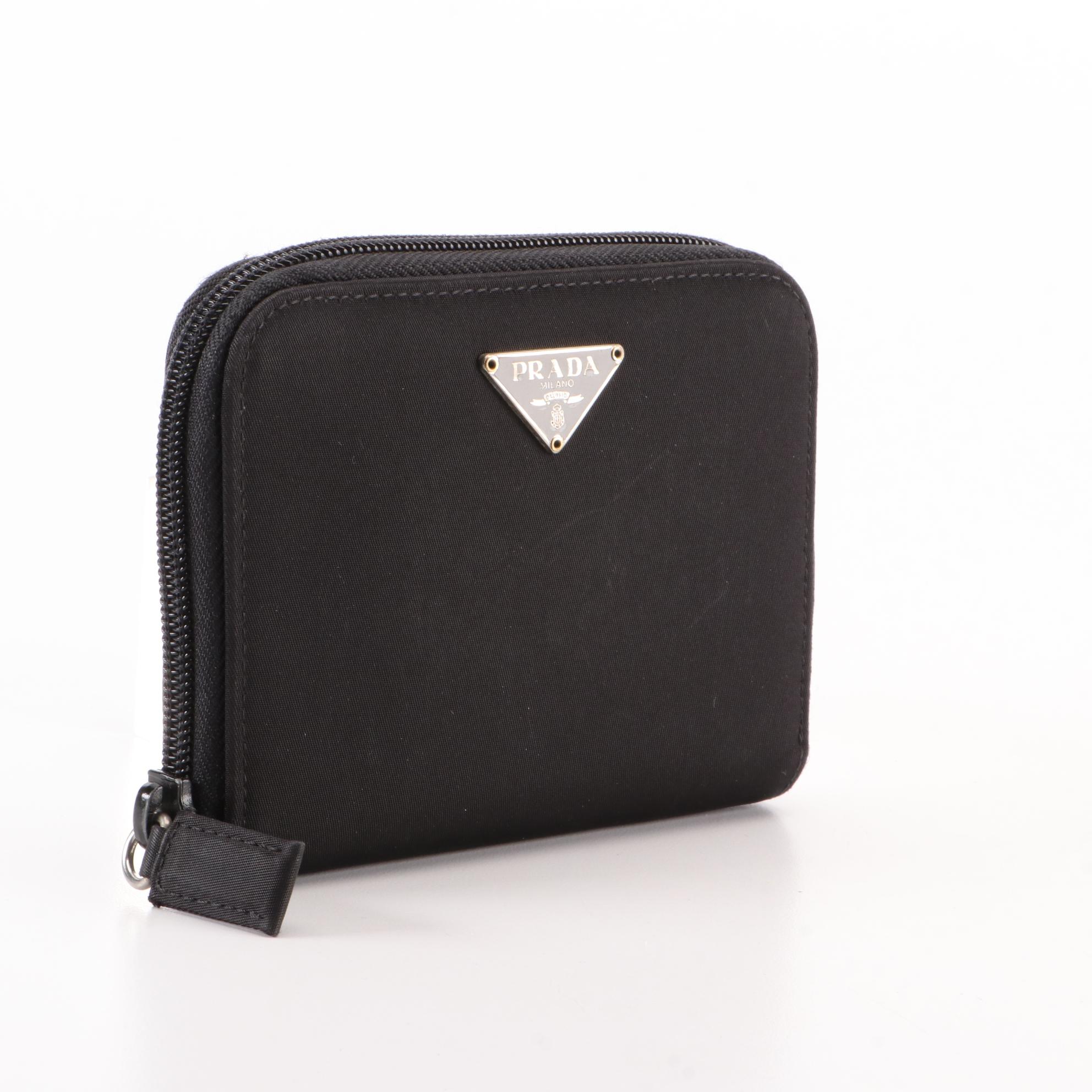 Prada Zip-Around Compact Wallet in Nylon