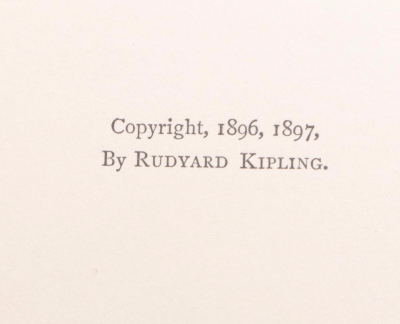 Second American Printing "Captains Courageous" by Rudyard Kipling, 1898