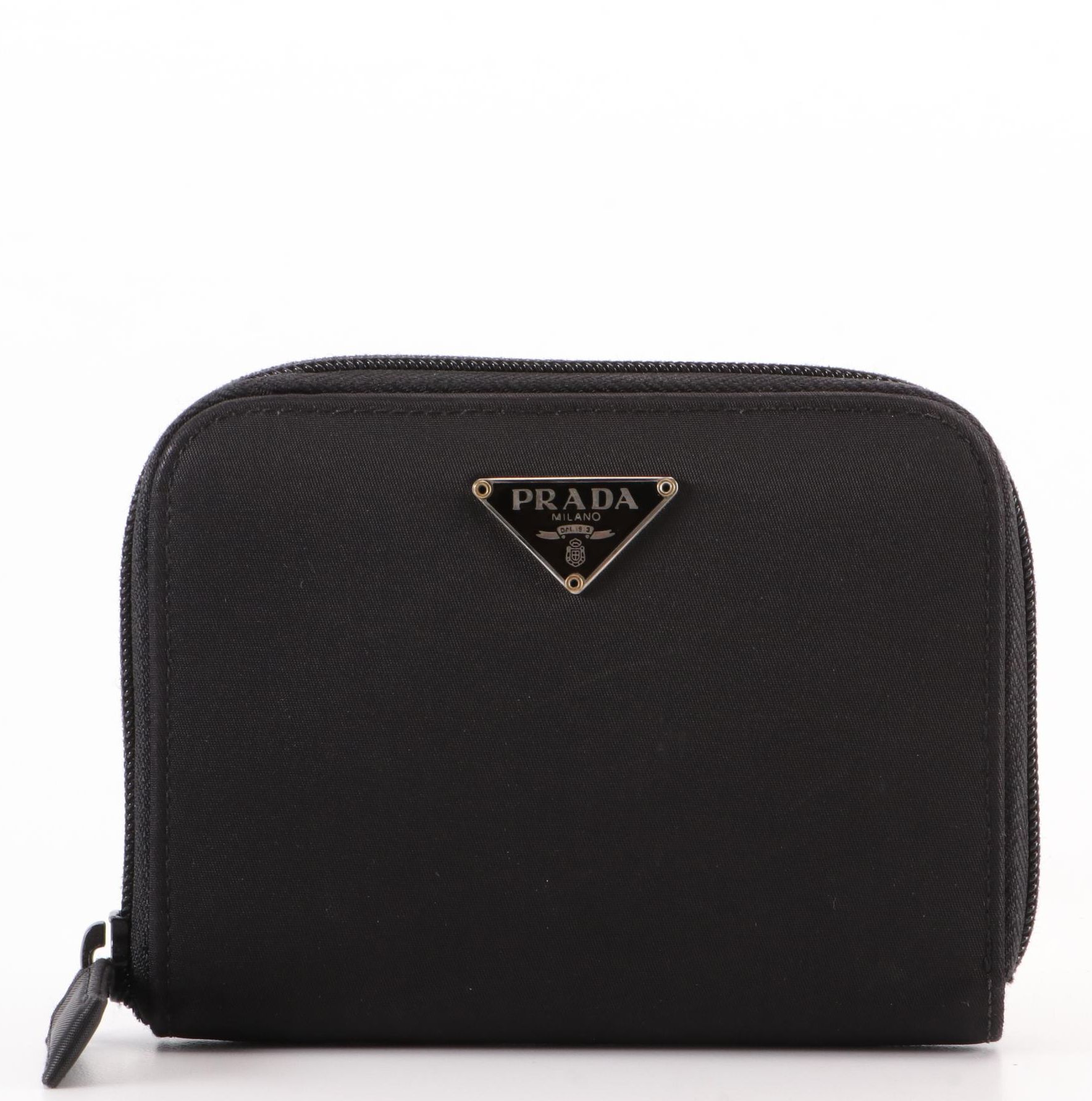 Prada Zip-Around Compact Wallet in Nylon
