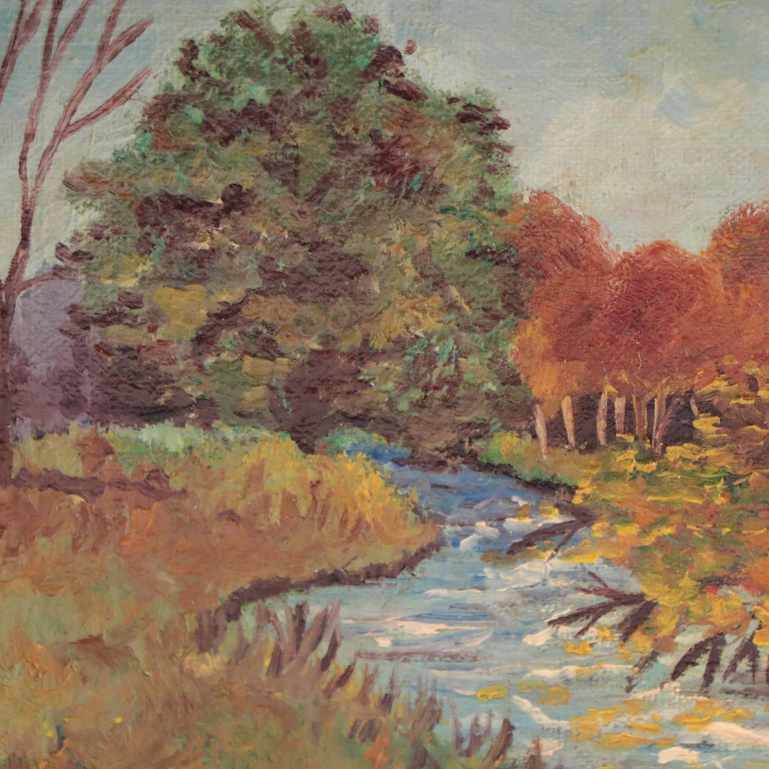 Oil Painting of River Landscape
