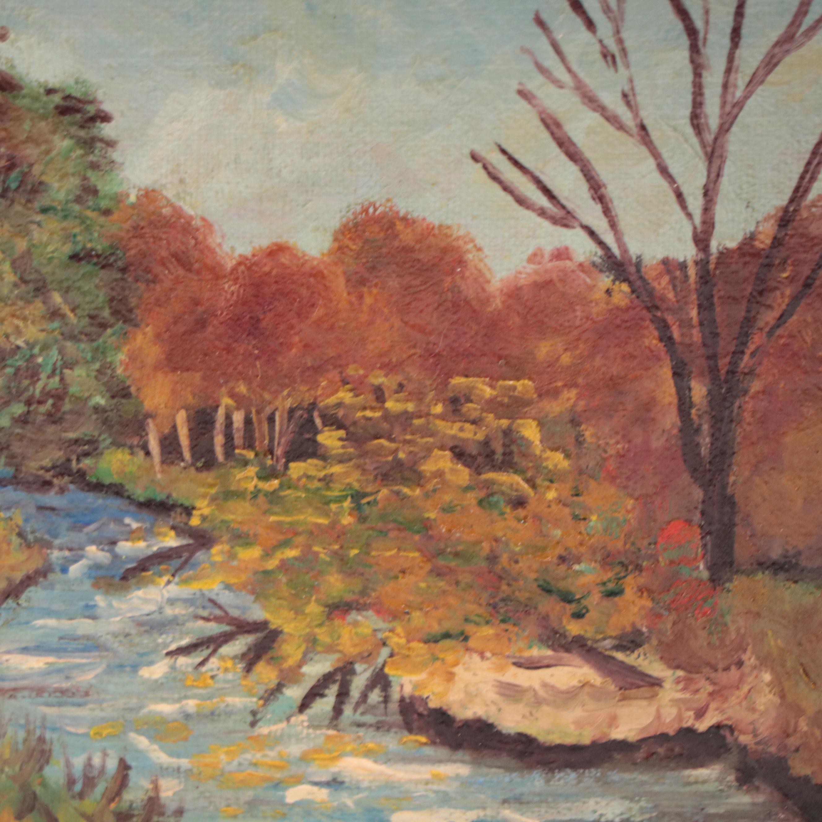Oil Painting of River Landscape