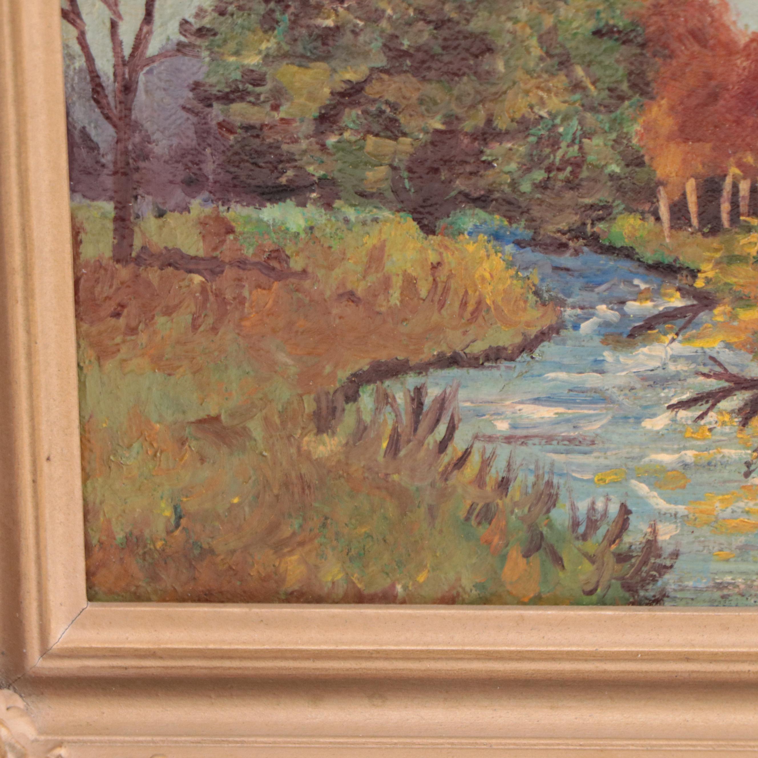 Oil Painting of River Landscape