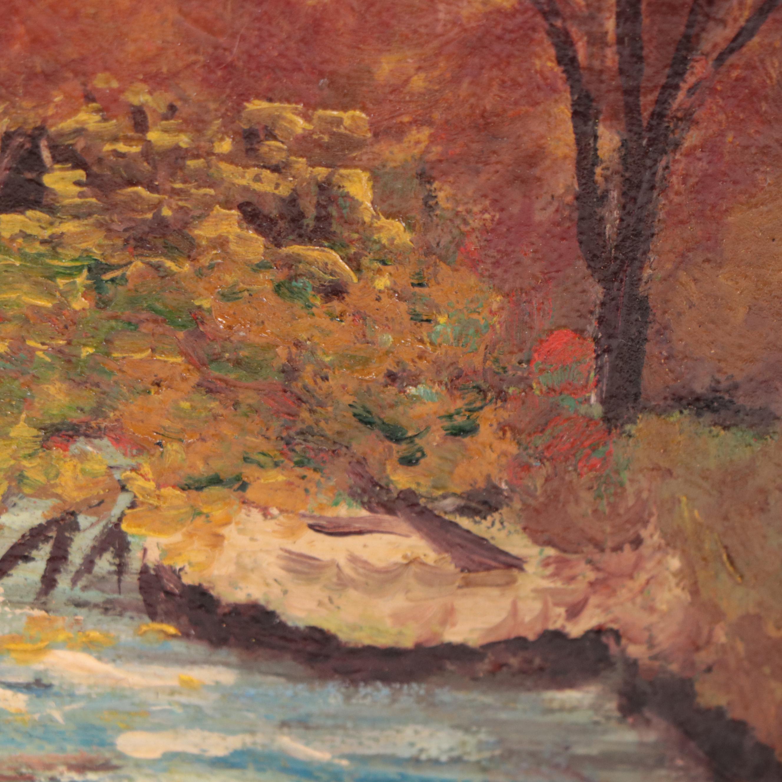 Oil Painting of River Landscape