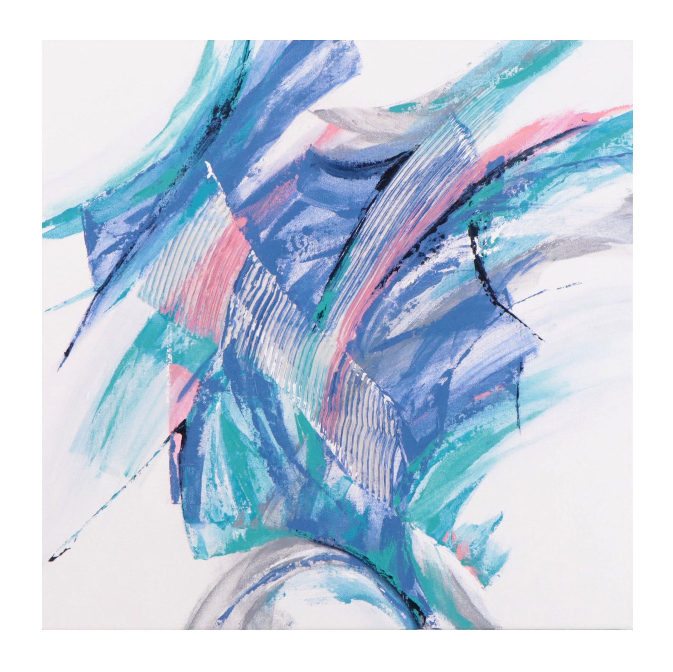 Deborah Bigeleisen Abstract Mixed Media Painting "Energy in Motion 3," 2022