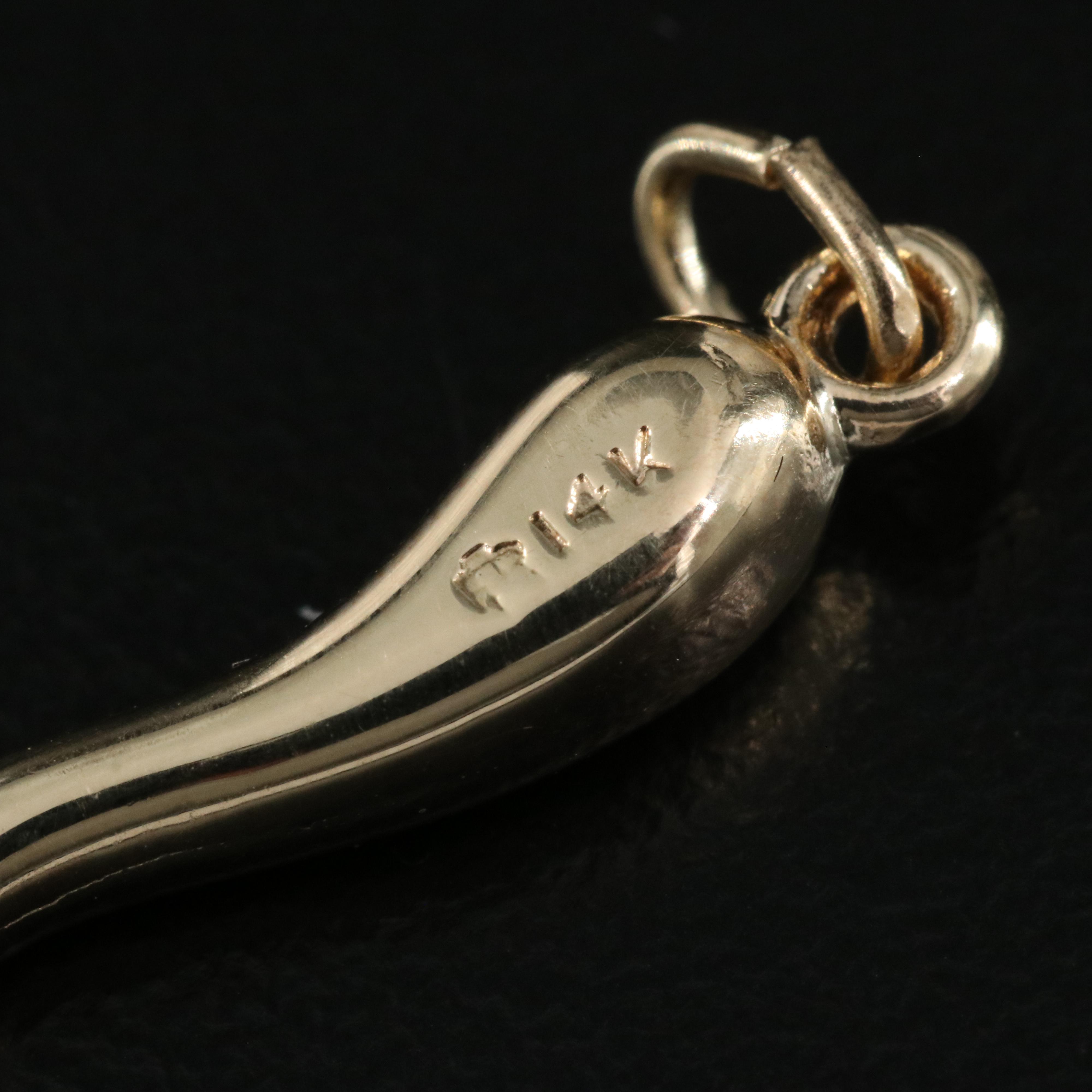 14K Italian Cornicello Pendant