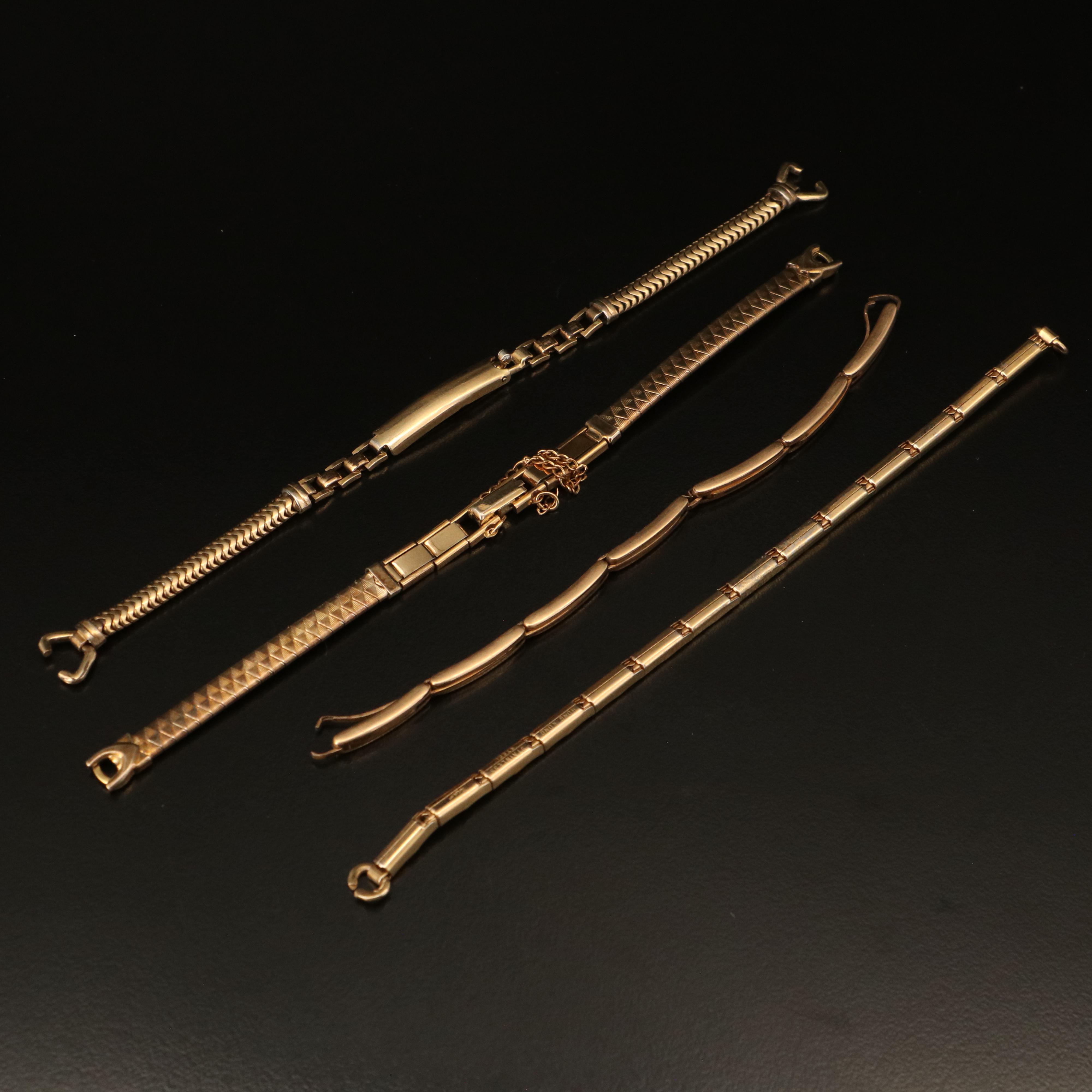 Collection of Five Quartz Fashion Watches and Four Watch Bracelets