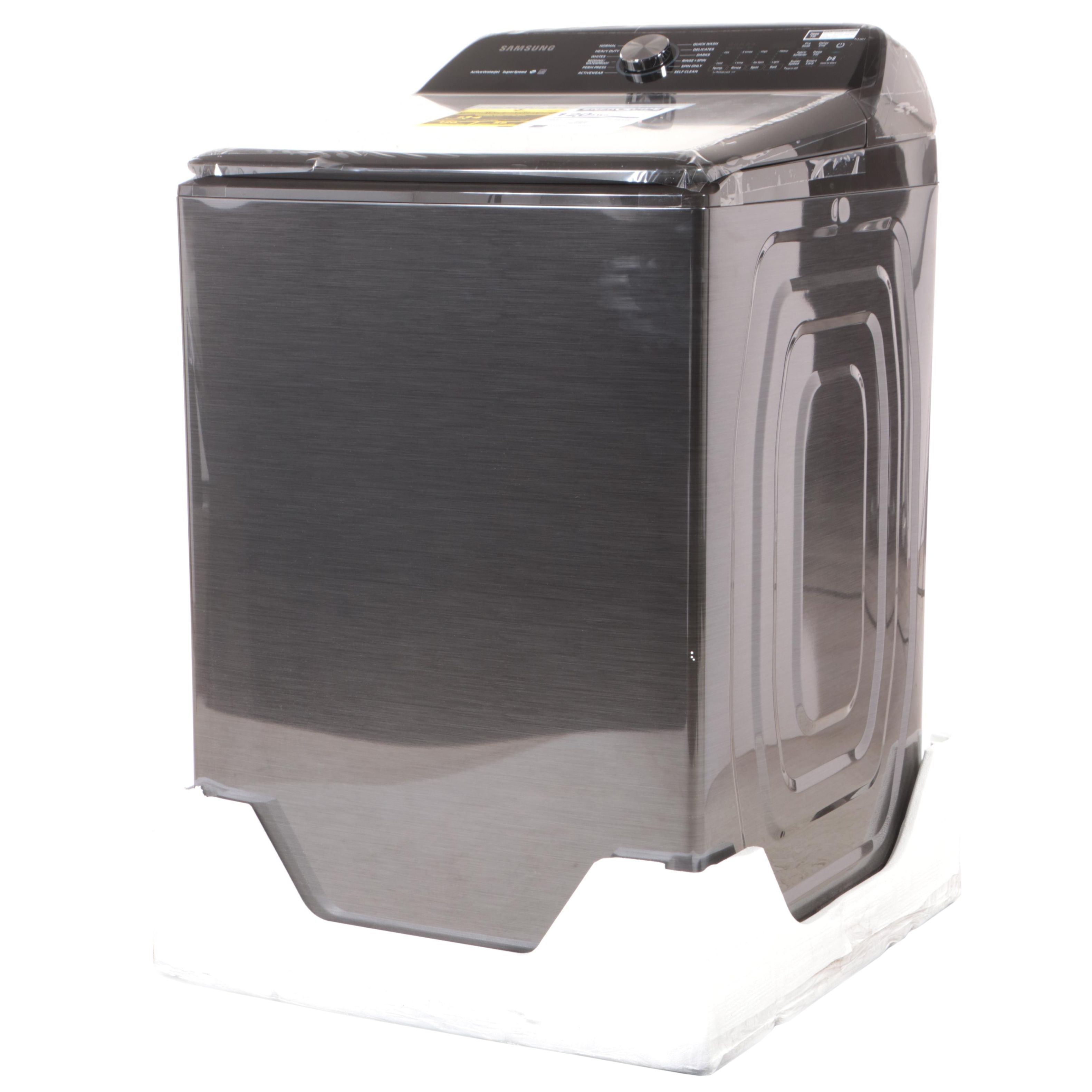 Samsung 5.0 Cu. Ft.  Black Stainless Steel Top Load Washer with Super Speed