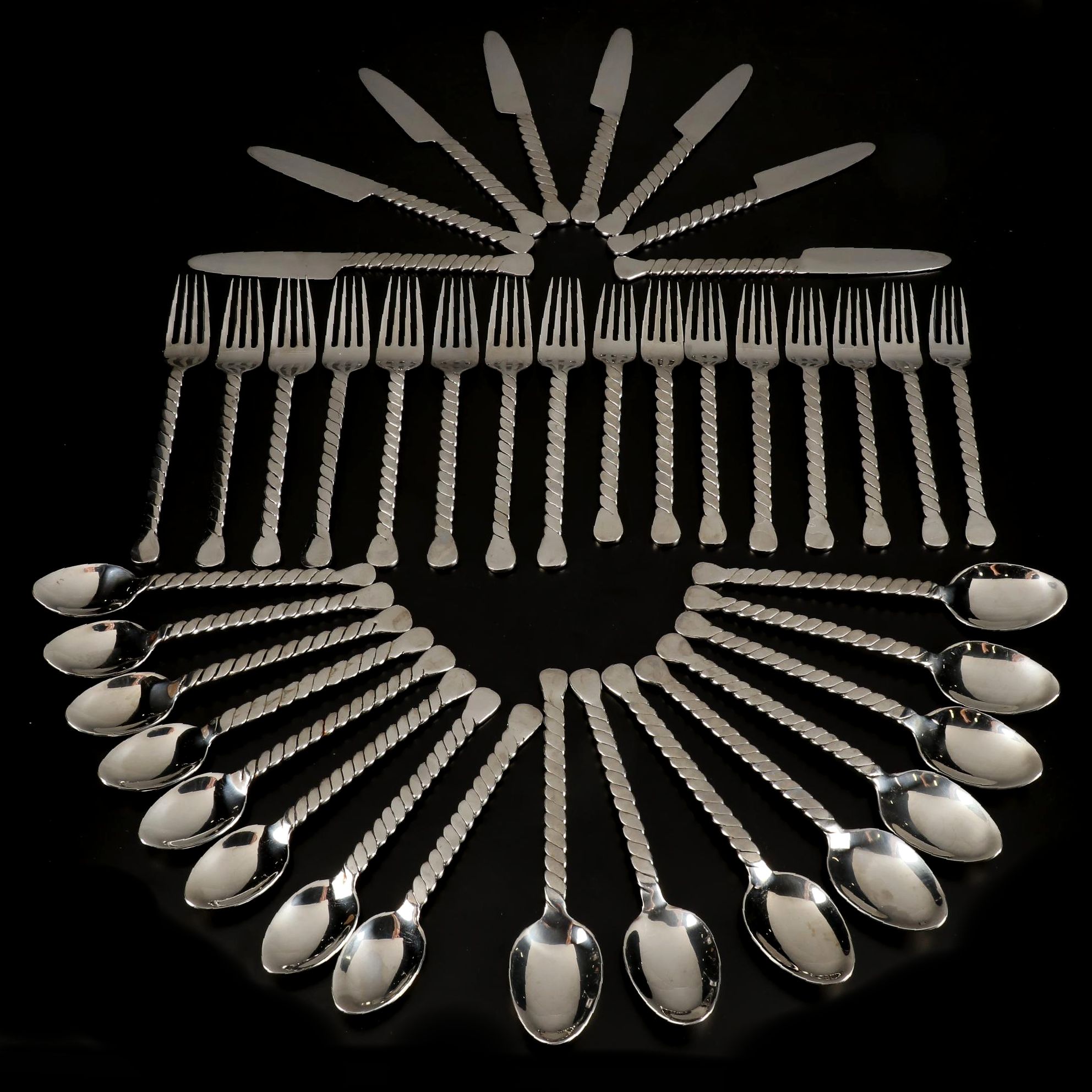 Twist Handled Stainless Steel  Flatware