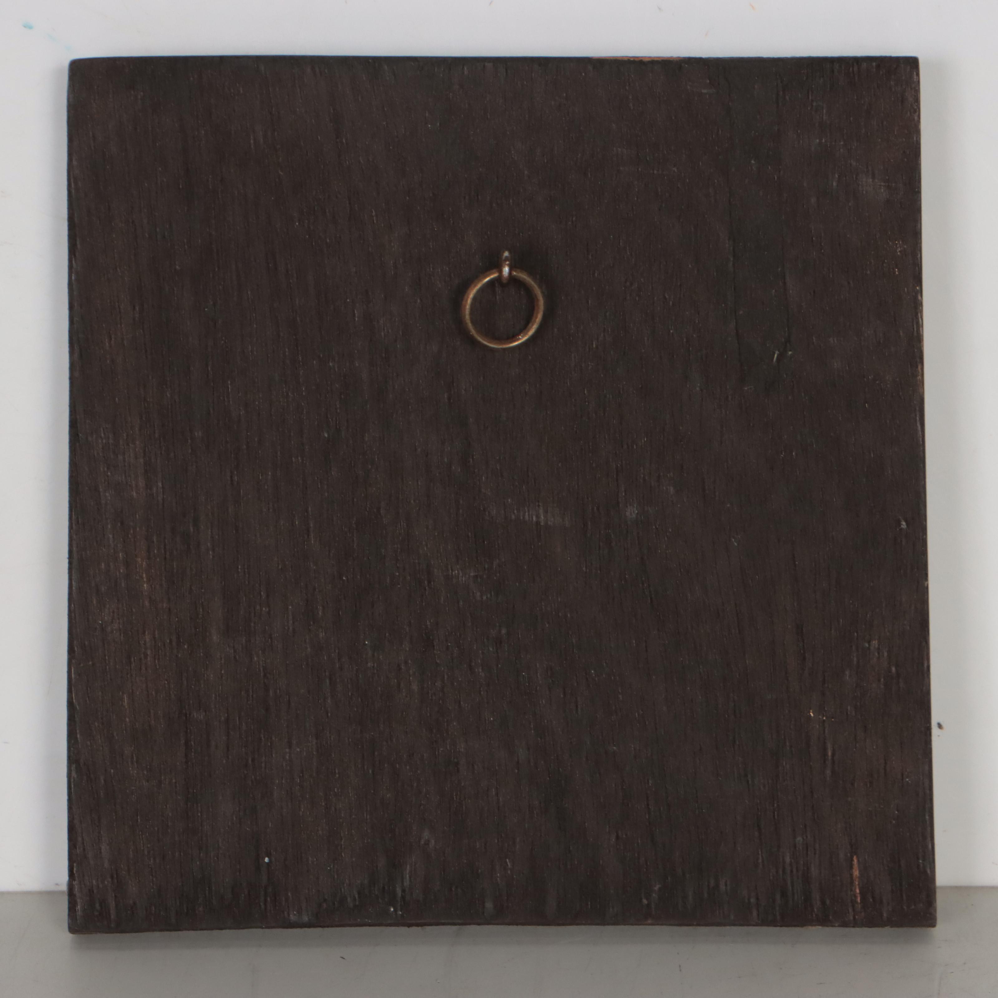 Jean-Claude de Vendegies Abstract Enamel Painting on Tile, 1977