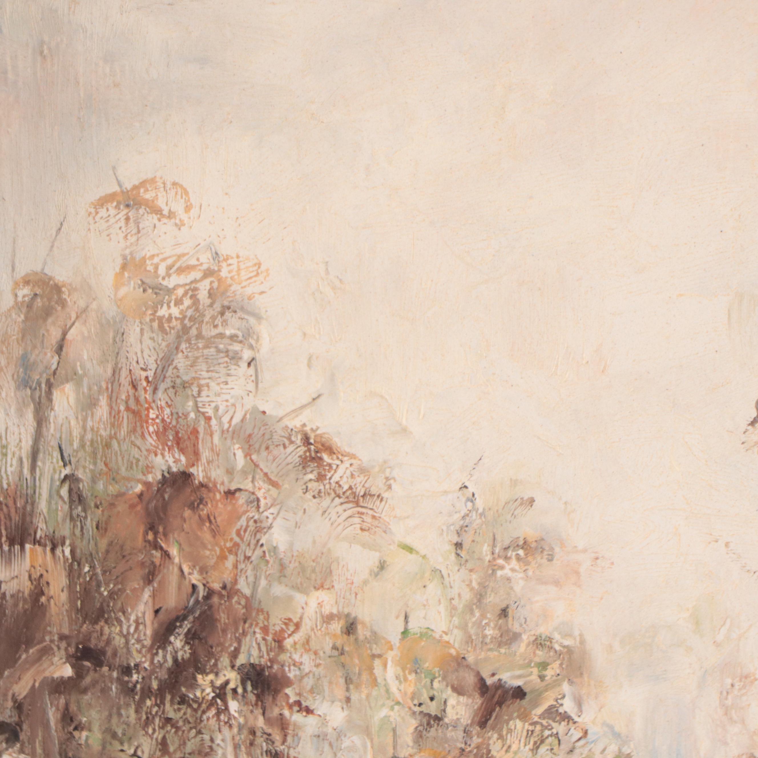 Landscape Oil Painting of Forest Pond